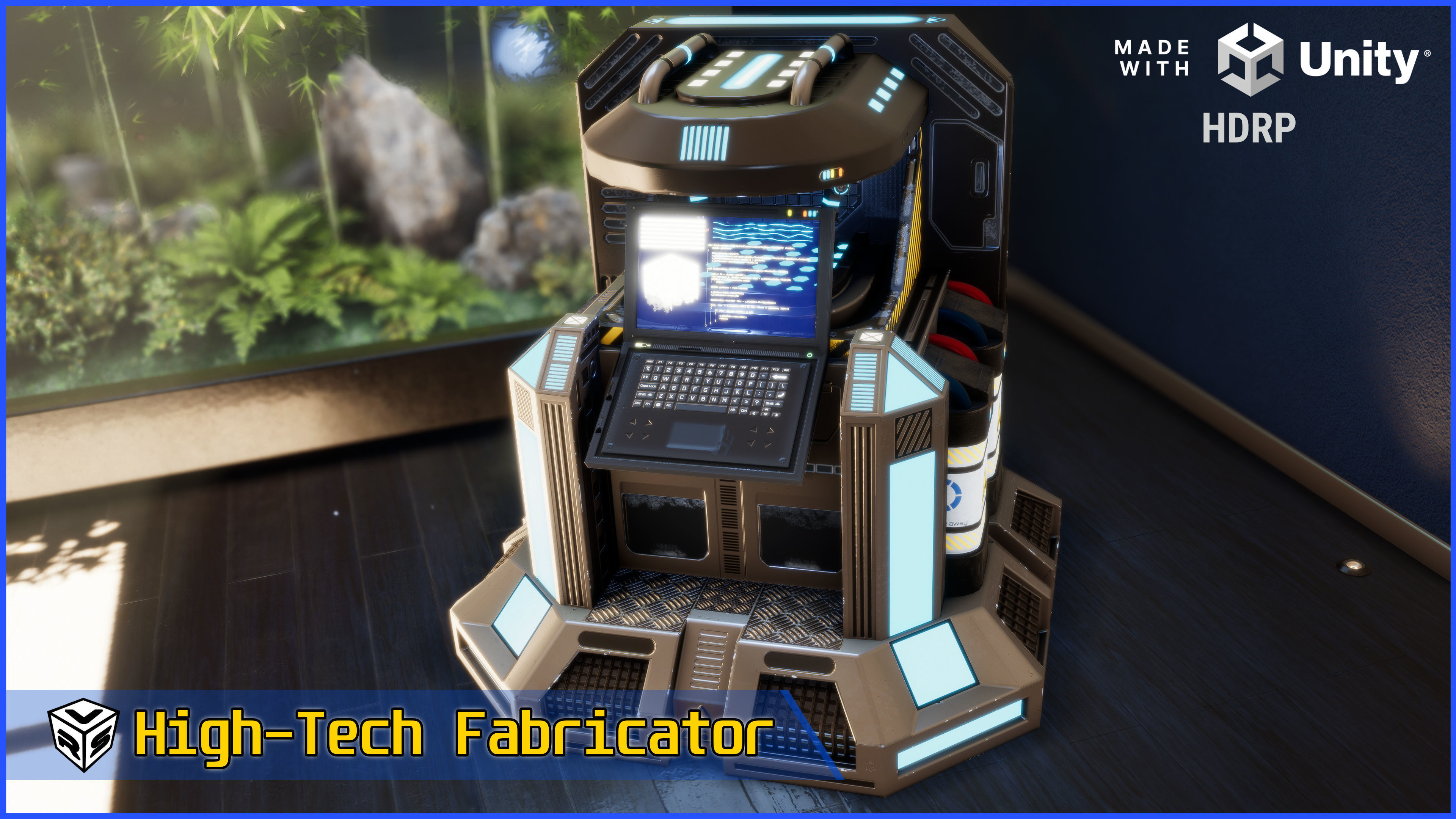 SciFi Fabricator Crafting Station - Game-Ready Low-Poly 3D Model Low-poly 3D model_14