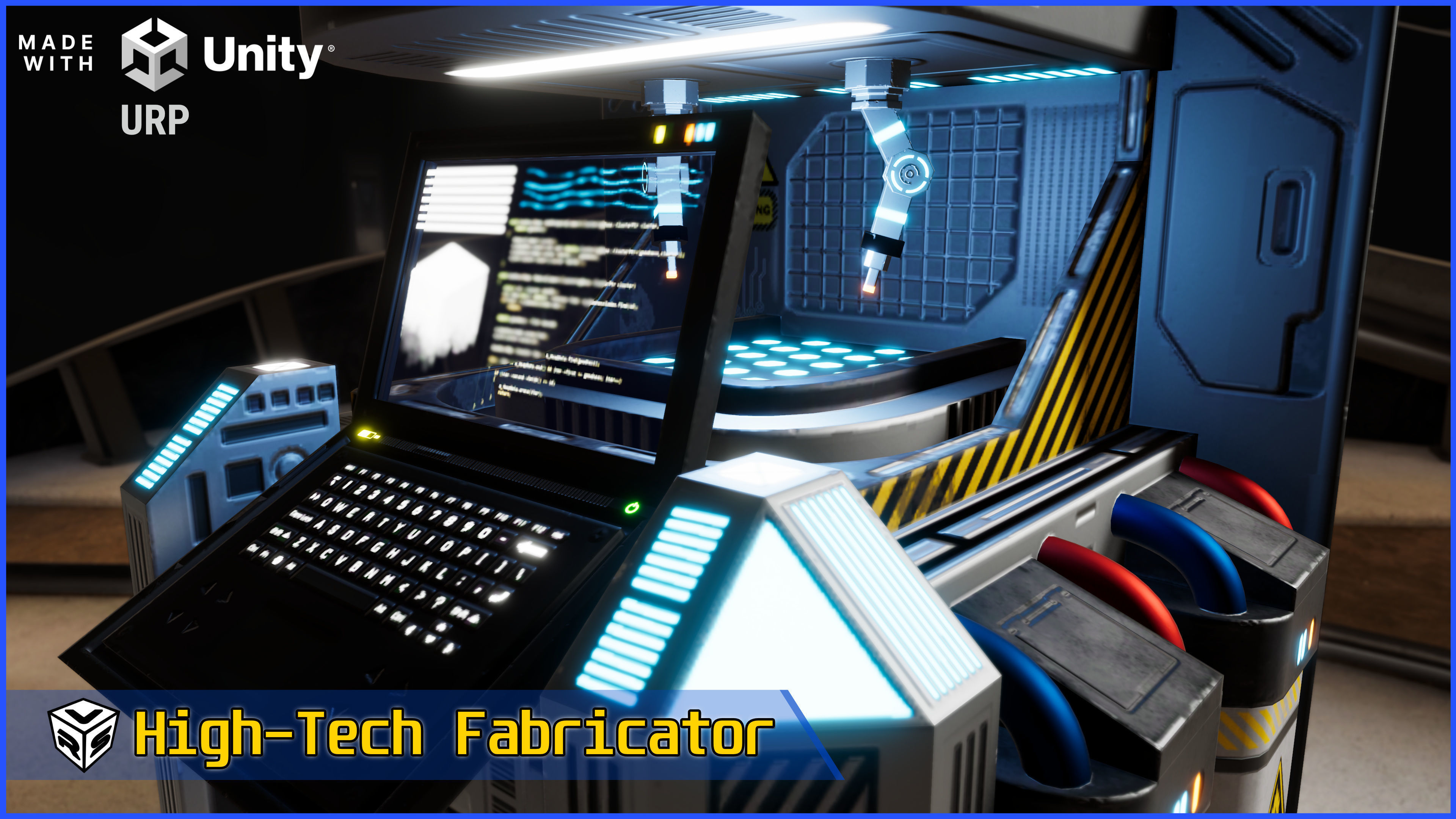 SciFi Fabricator Crafting Station - Game-Ready Low-Poly 3D Model Low-poly 3D model_17