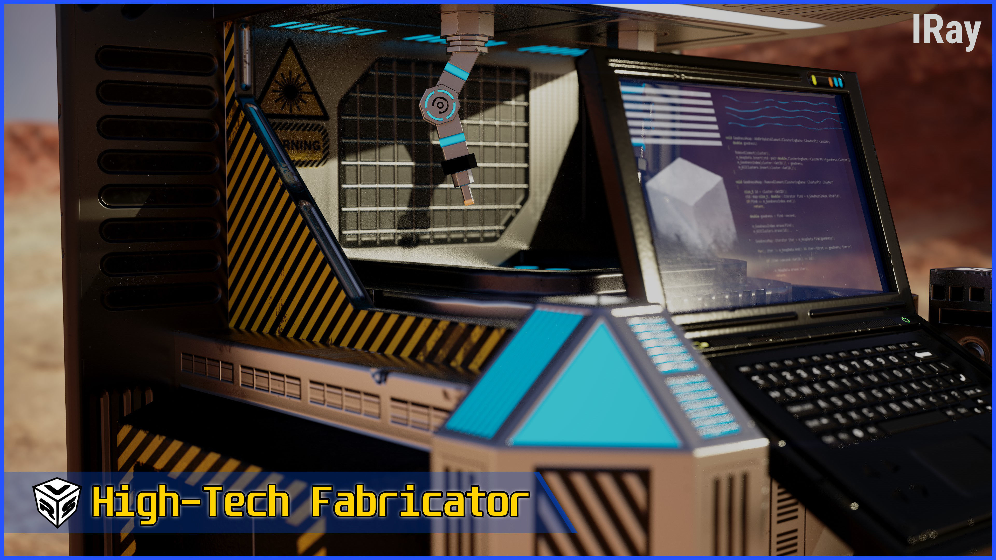 SciFi Fabricator Crafting Station - Game-Ready Low-Poly 3D Model Low-poly 3D model_25