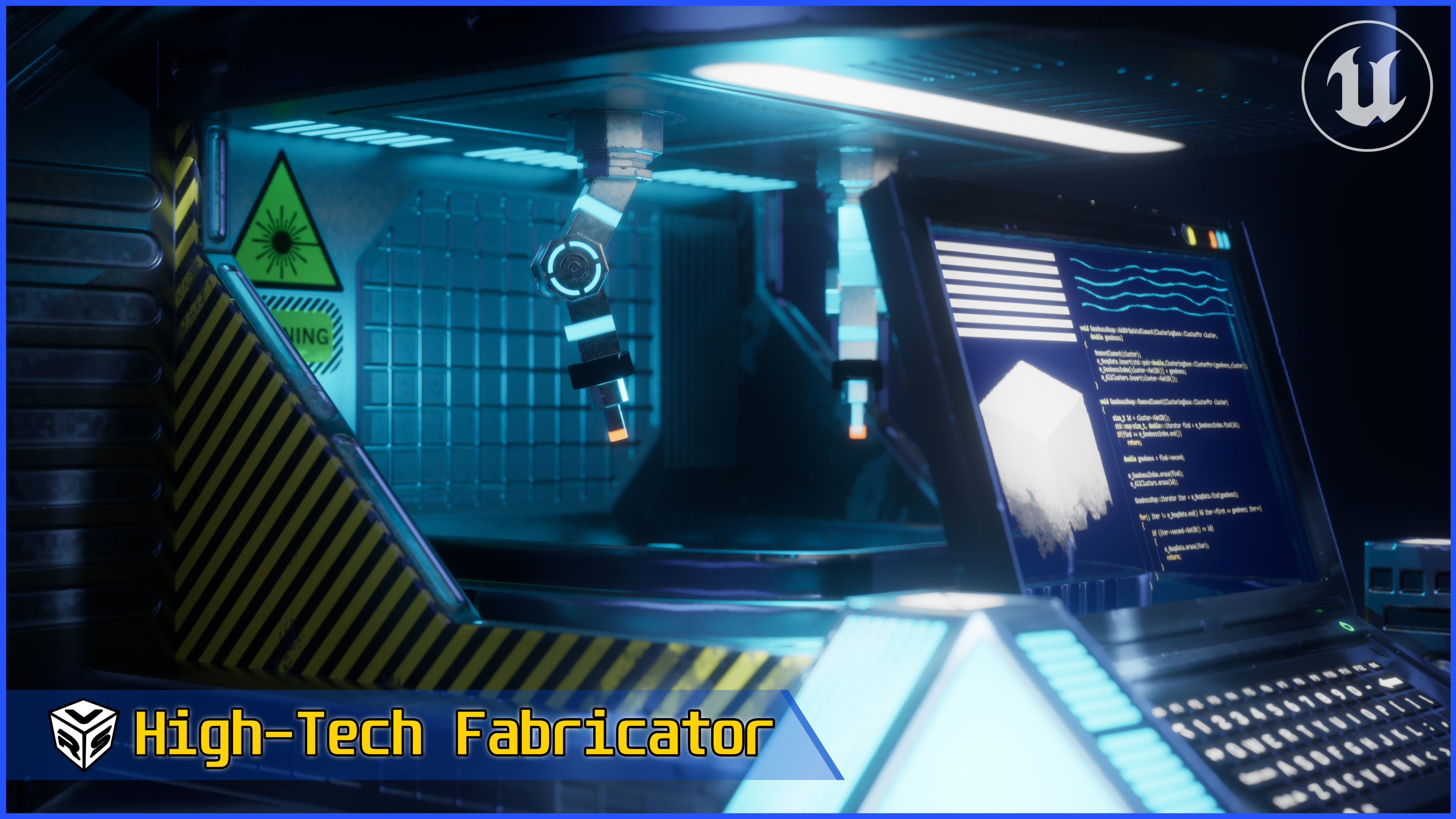 SciFi Fabricator Crafting Station - Game-Ready Low-Poly 3D Model Low-poly 3D model_12