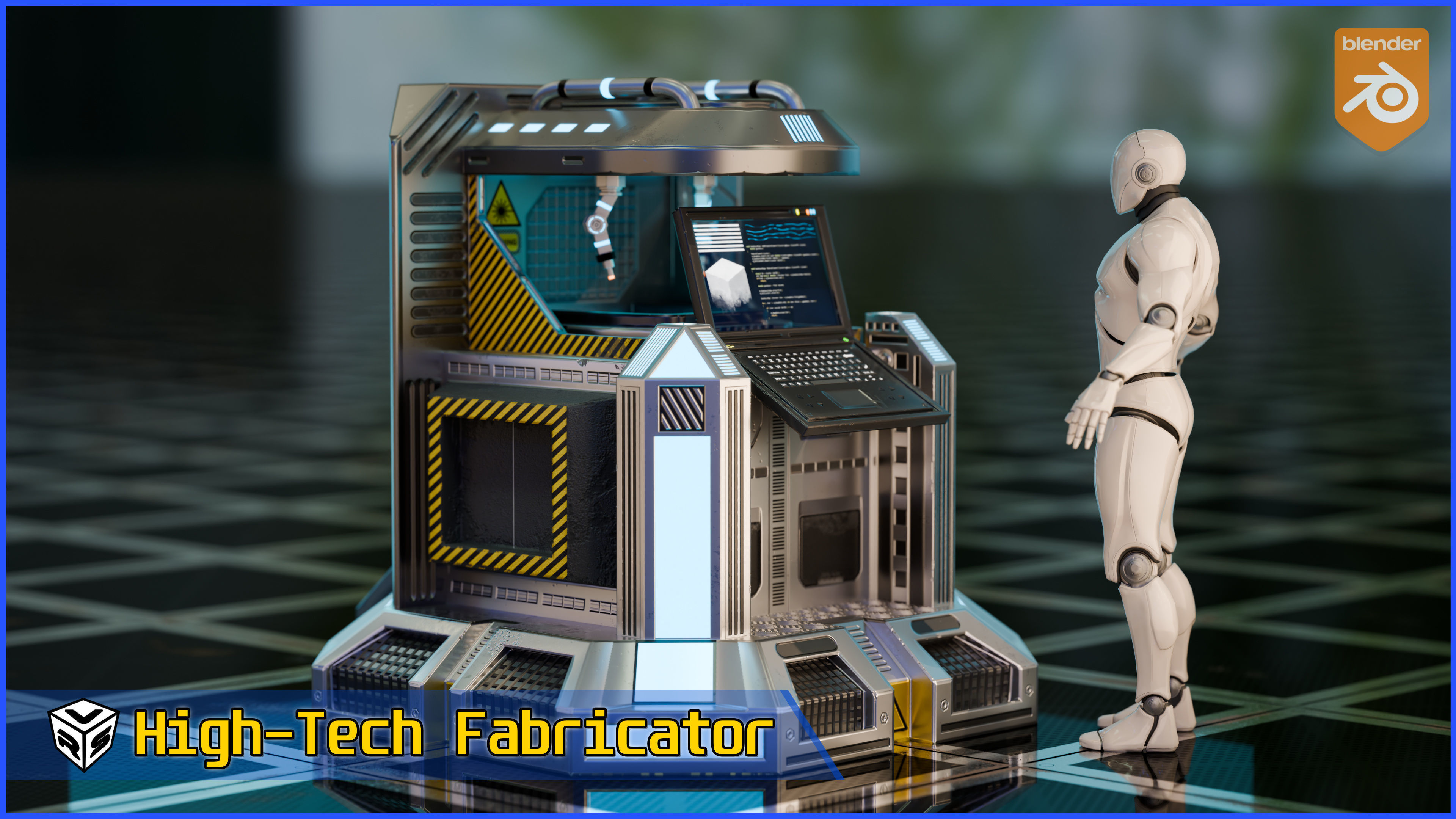 SciFi Fabricator Crafting Station - Game-Ready Low-Poly 3D Model Low-poly 3D model_3