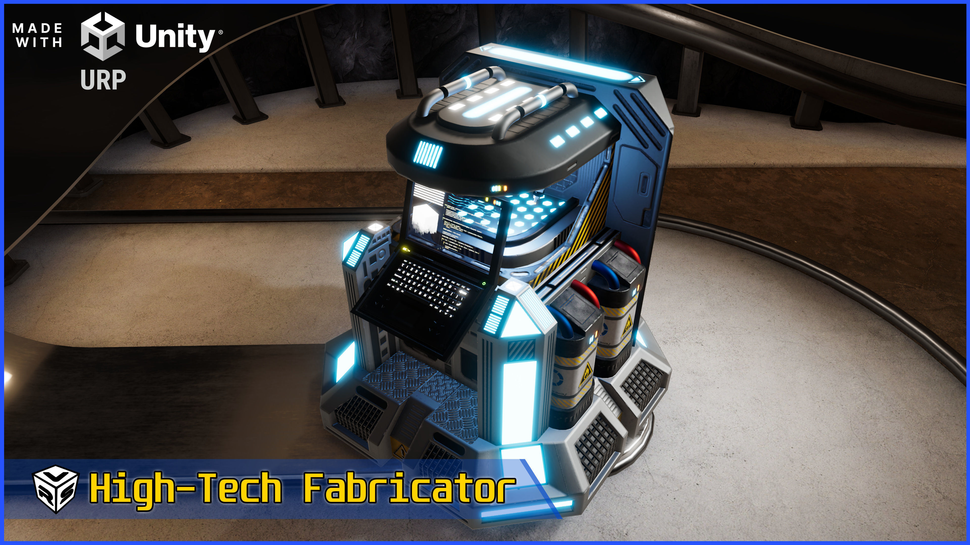 SciFi Fabricator Crafting Station - Game-Ready Low-Poly 3D Model Low-poly 3D model_16