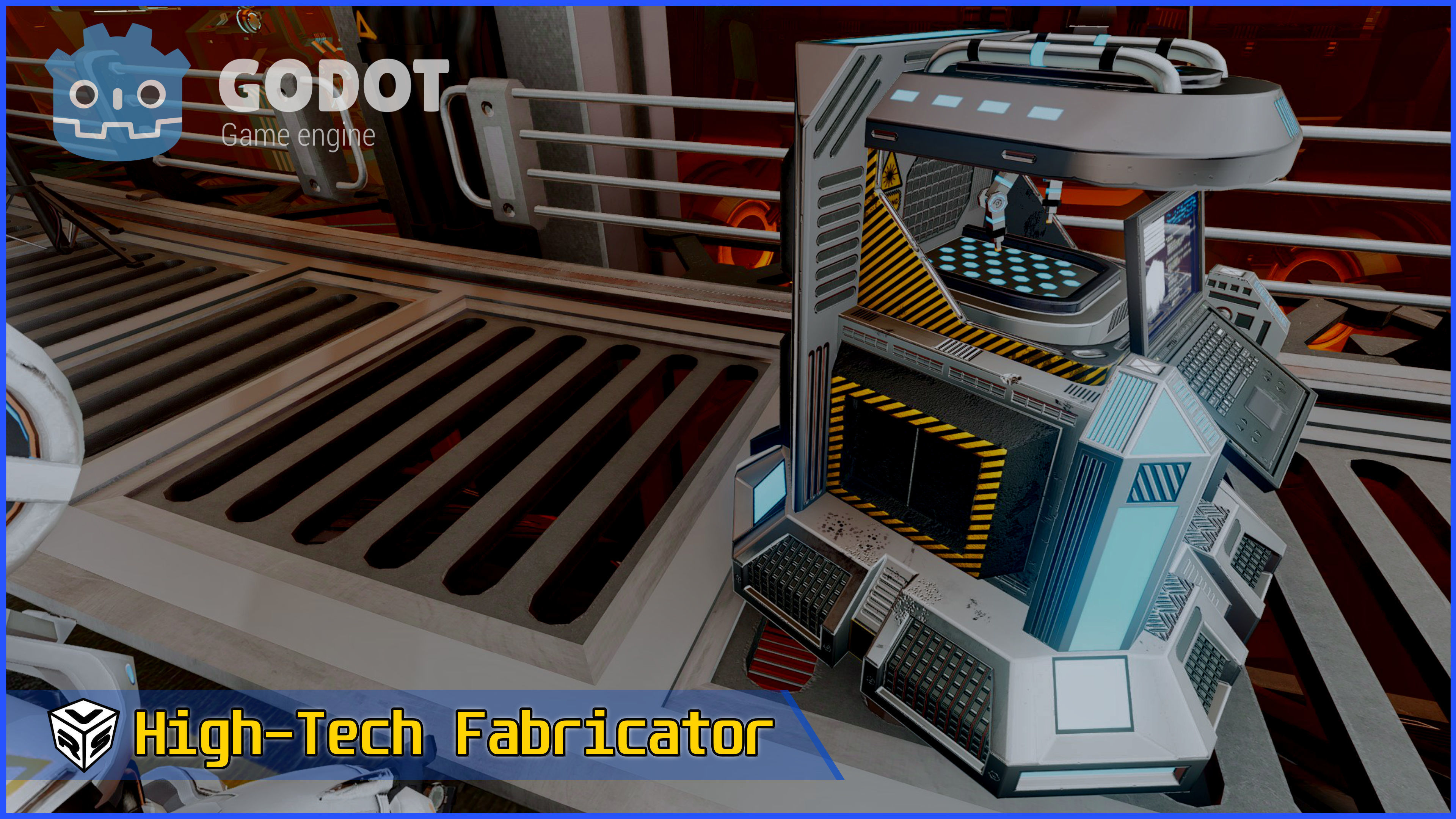 SciFi Fabricator Crafting Station - Game-Ready Low-Poly 3D Model Low-poly 3D model_20