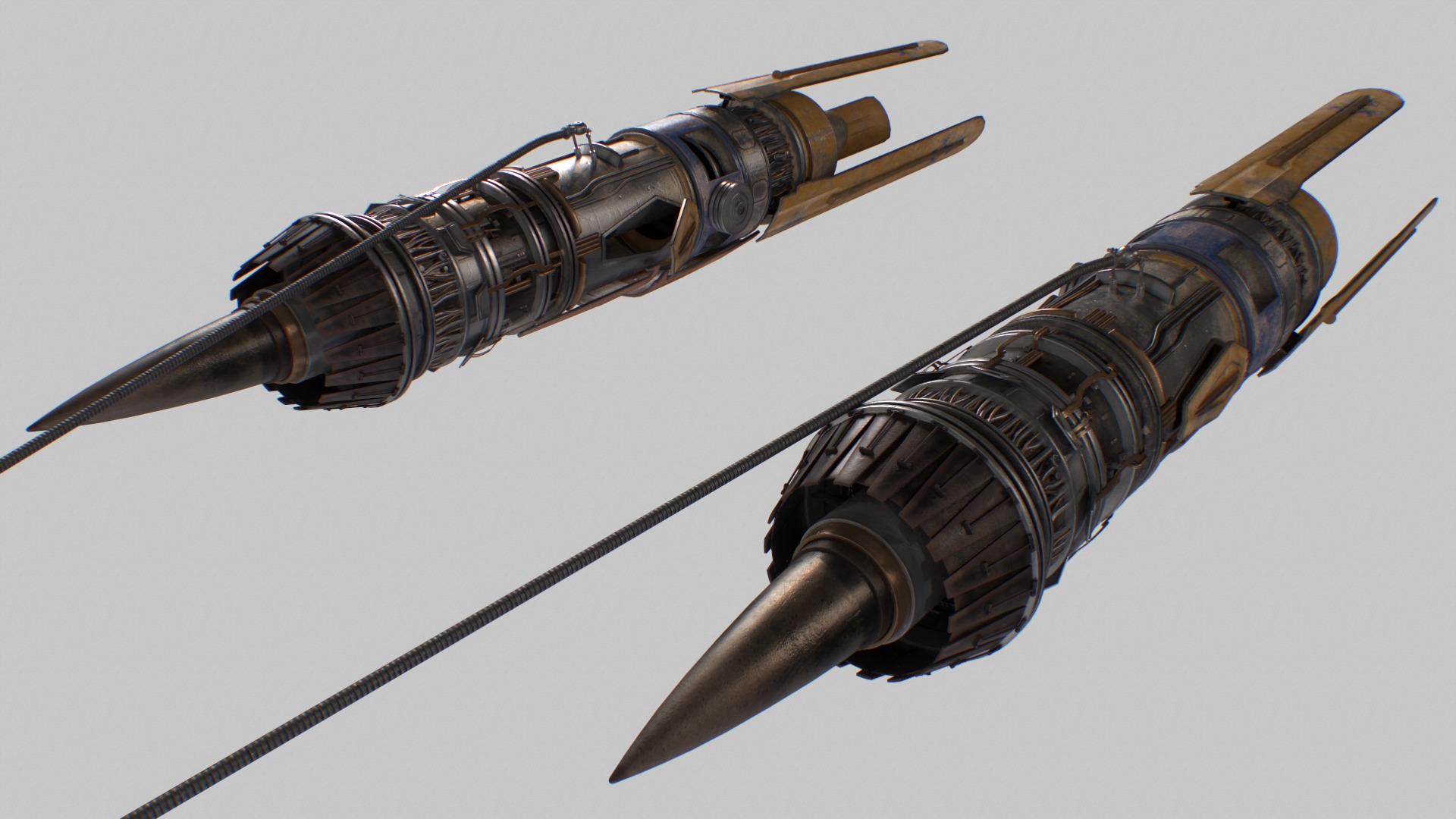 Starwars Anakin Podracer Low-poly 3D model_12