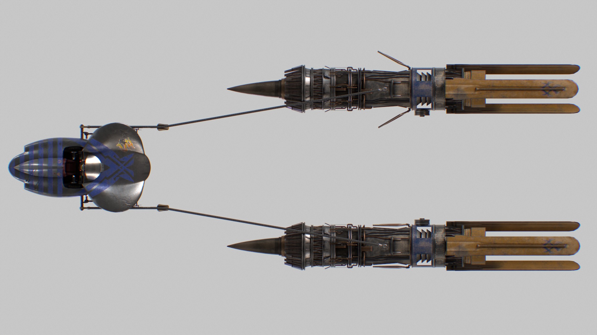 Starwars Anakin Podracer Low-poly 3D model_16