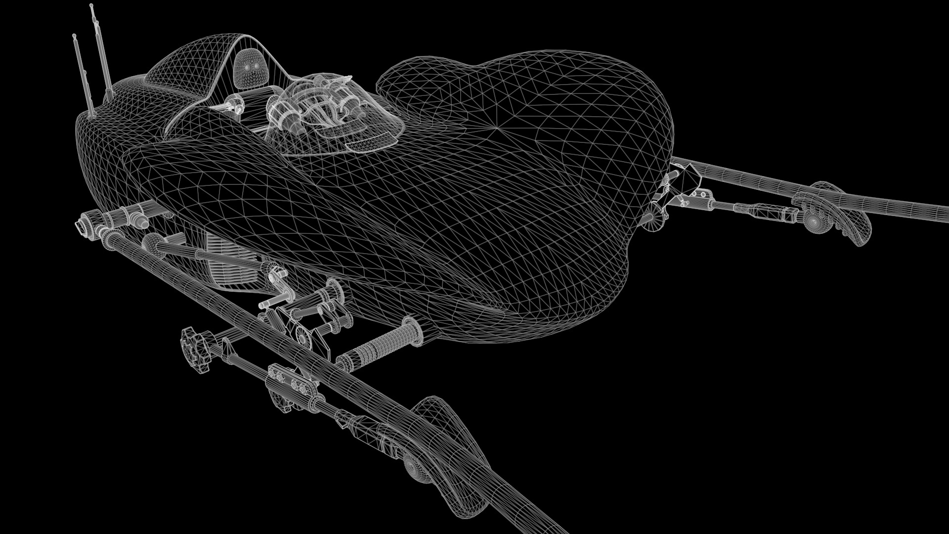 Starwars Anakin Podracer Low-poly 3D model_11