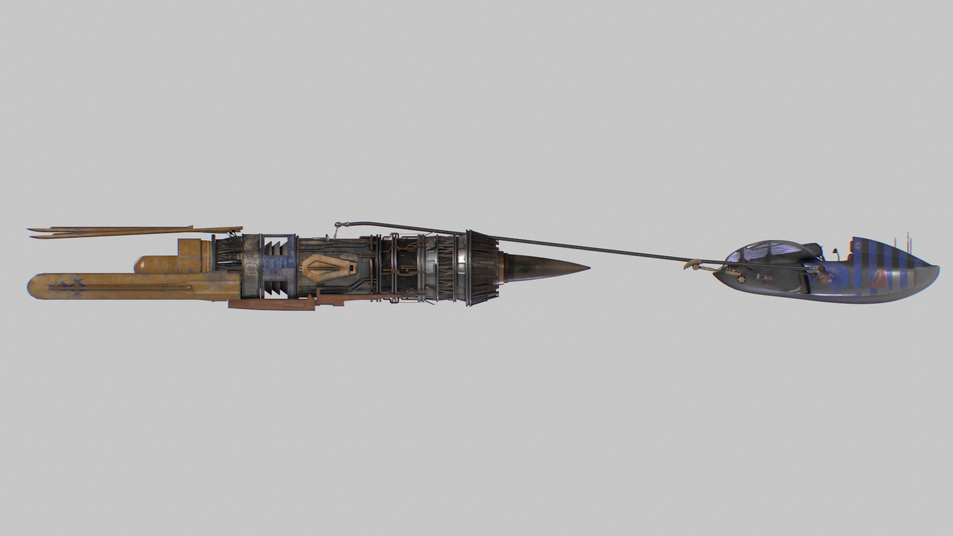 Starwars Anakin Podracer Low-poly 3D model_14