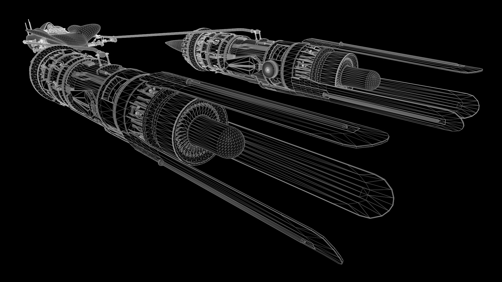 Starwars Anakin Podracer Low-poly 3D model_2