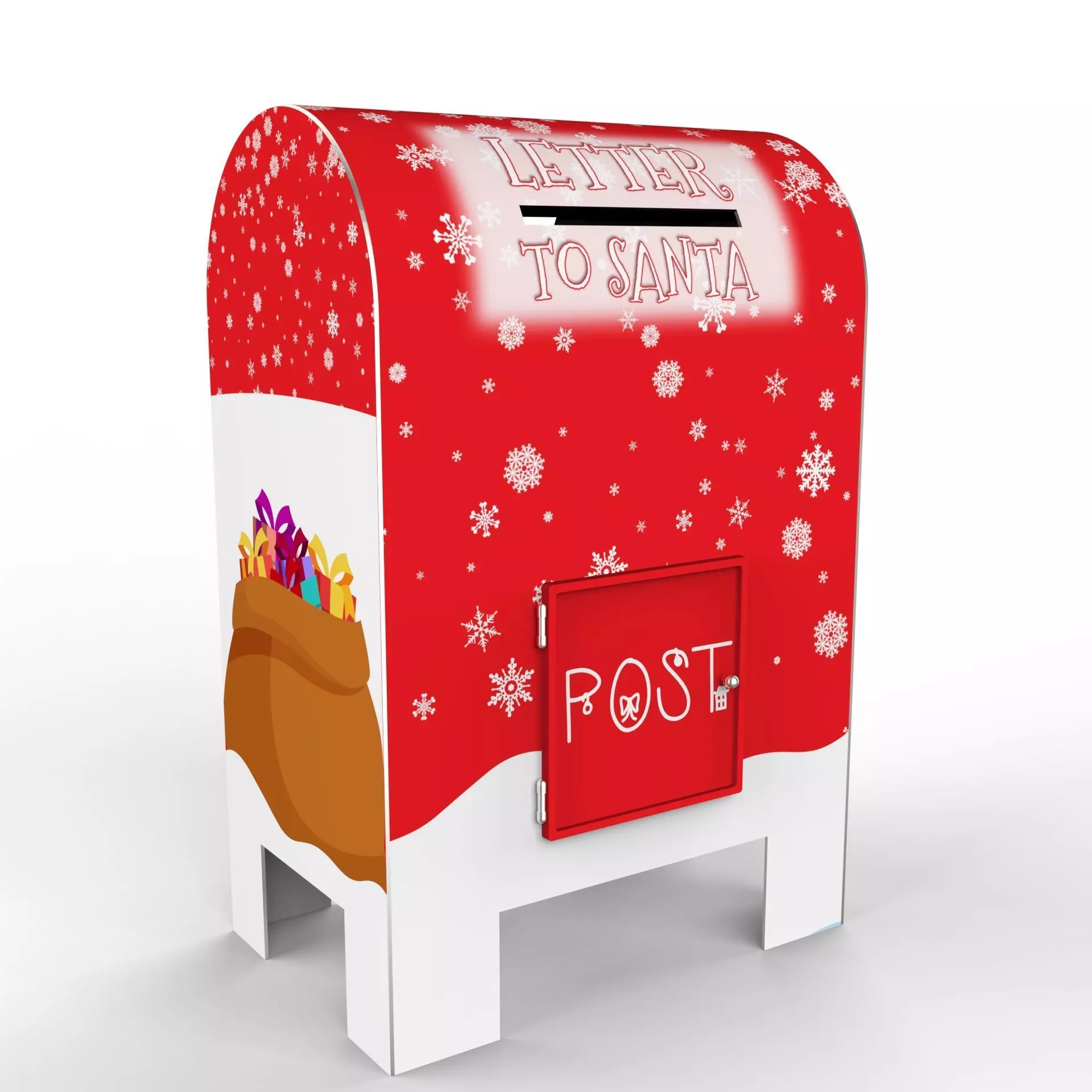 North Pole Mailbox for Letters to Santa Claus Christmas Texture_0