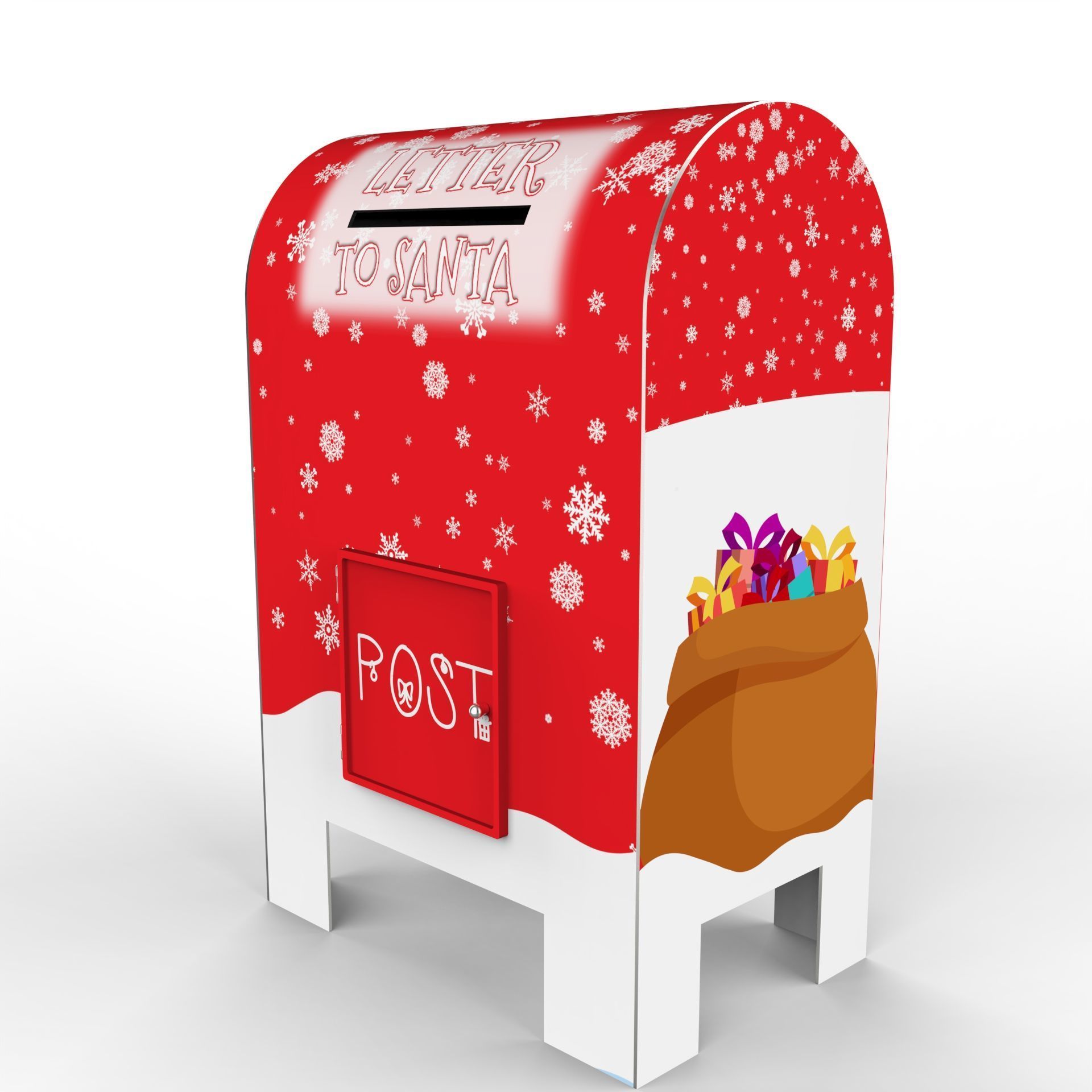 North Pole Mailbox for Letters to Santa Claus Christmas Texture_2