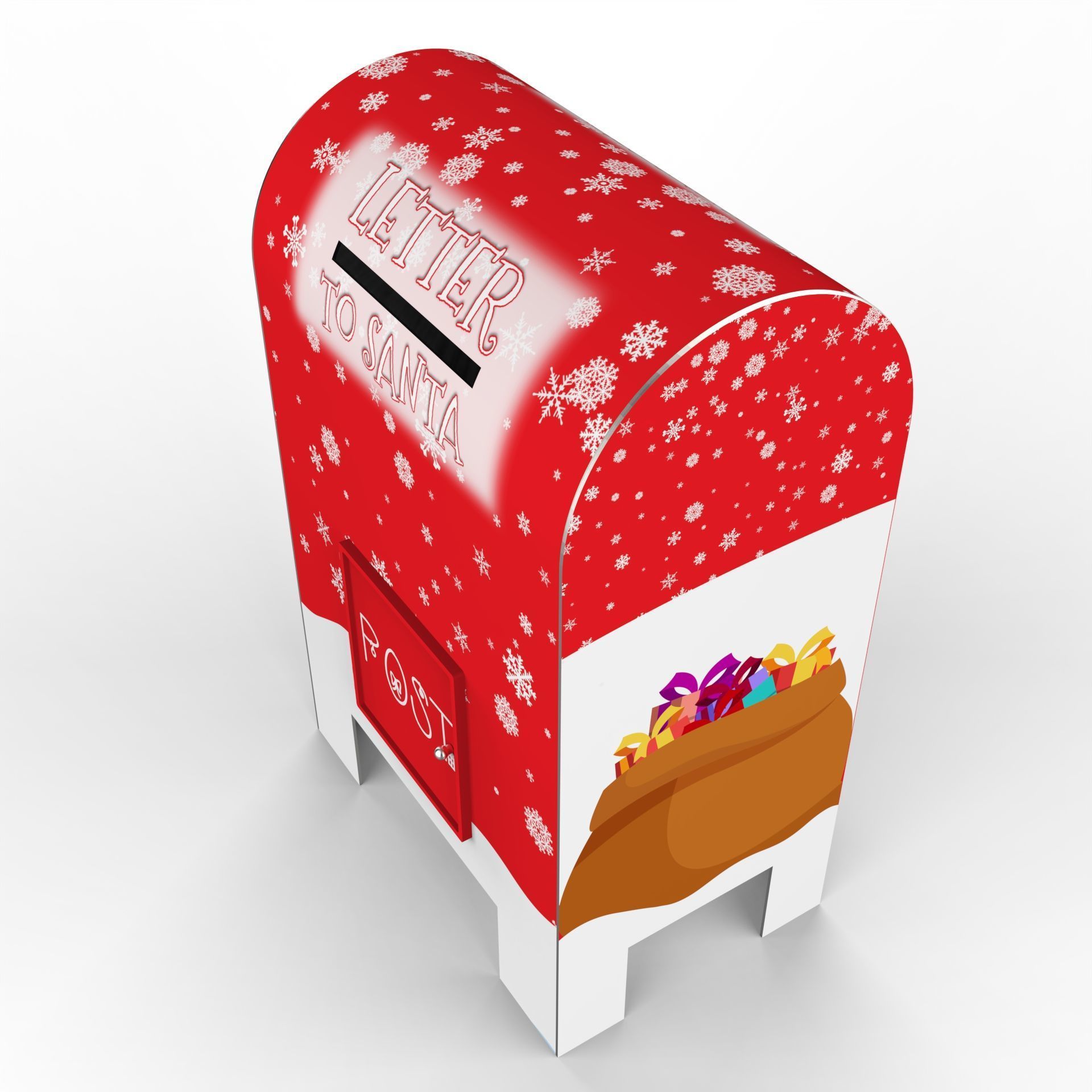 North Pole Mailbox for Letters to Santa Claus Christmas Texture_3