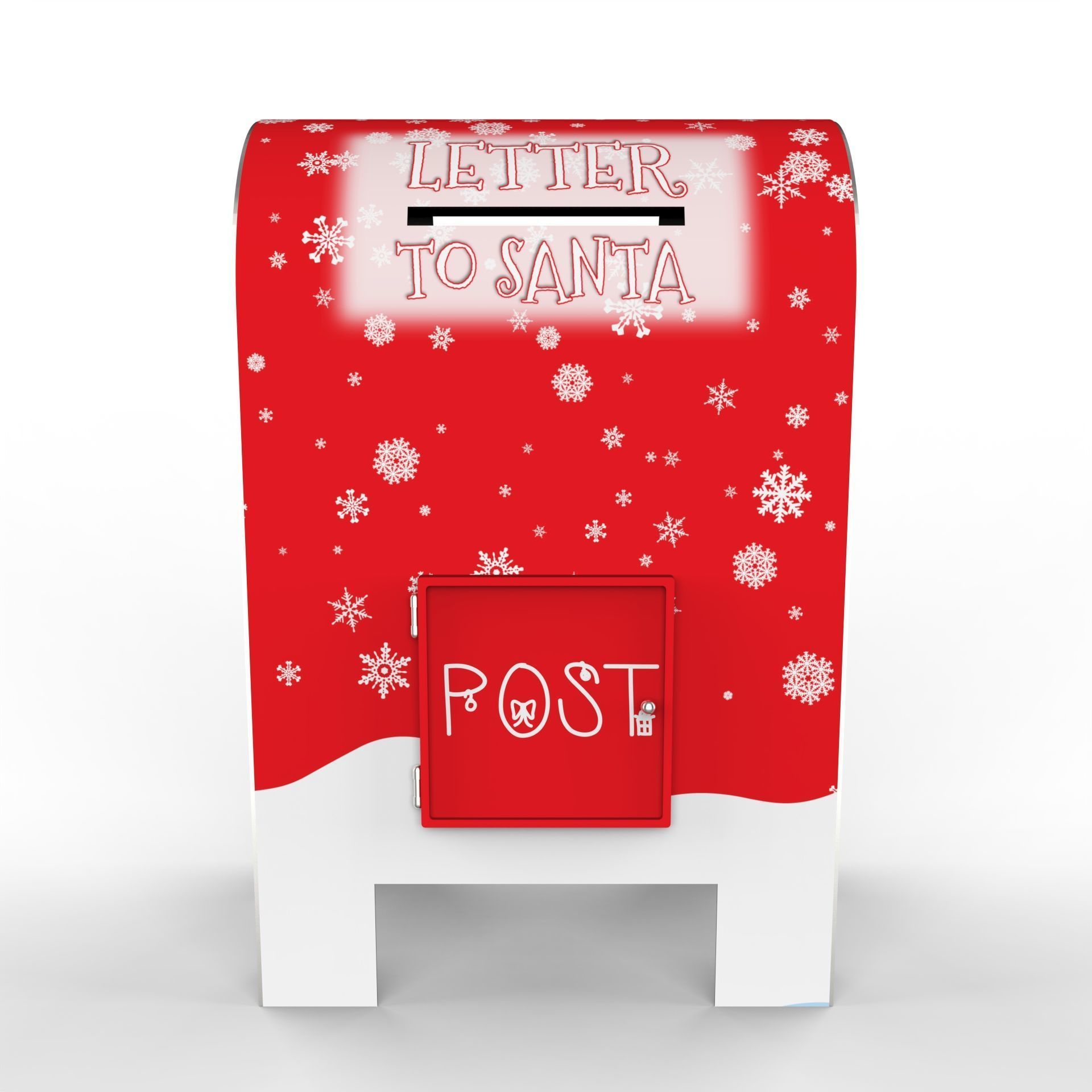 North Pole Mailbox for Letters to Santa Claus Christmas Texture_1