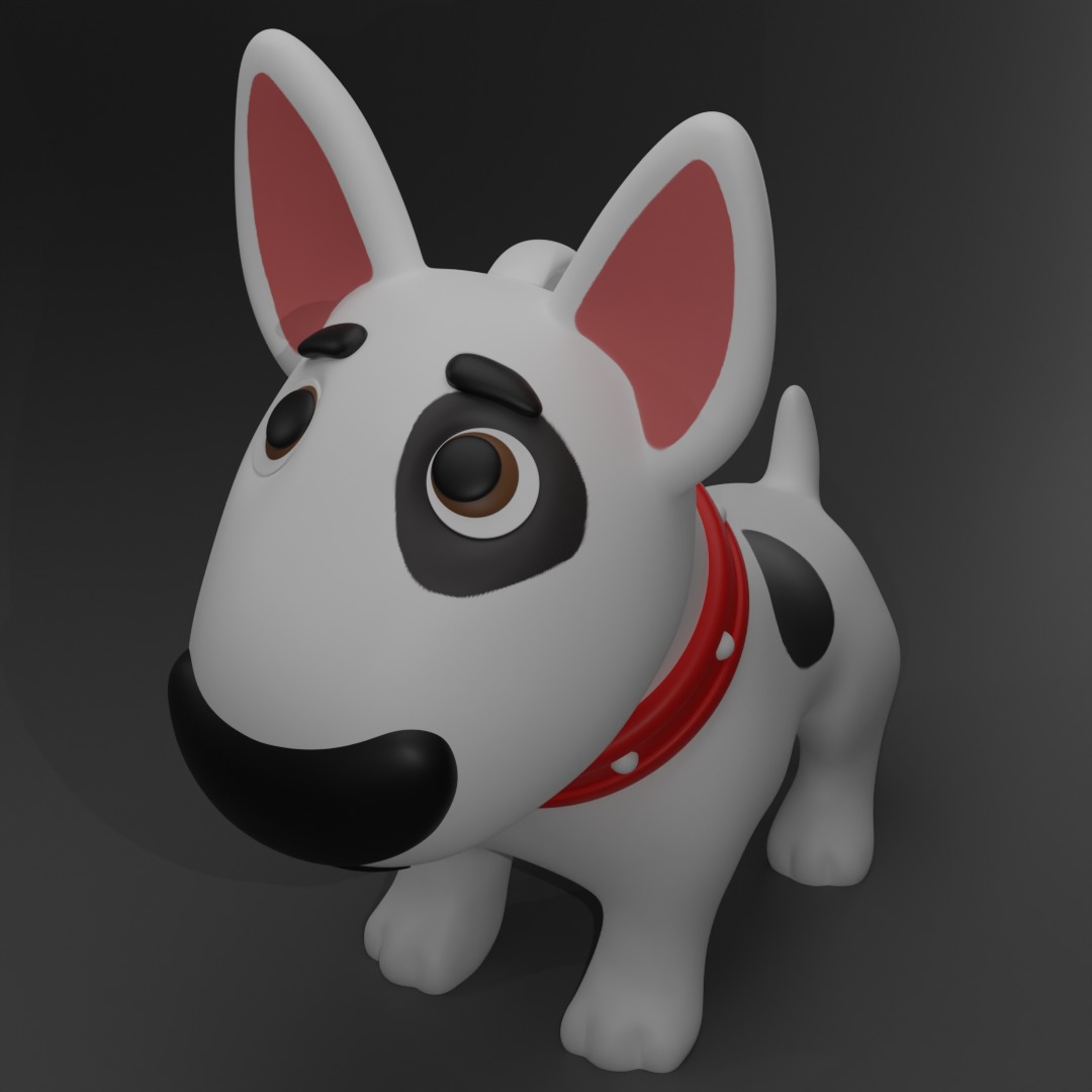 Bull Terrier Keychain 3D print model_2
