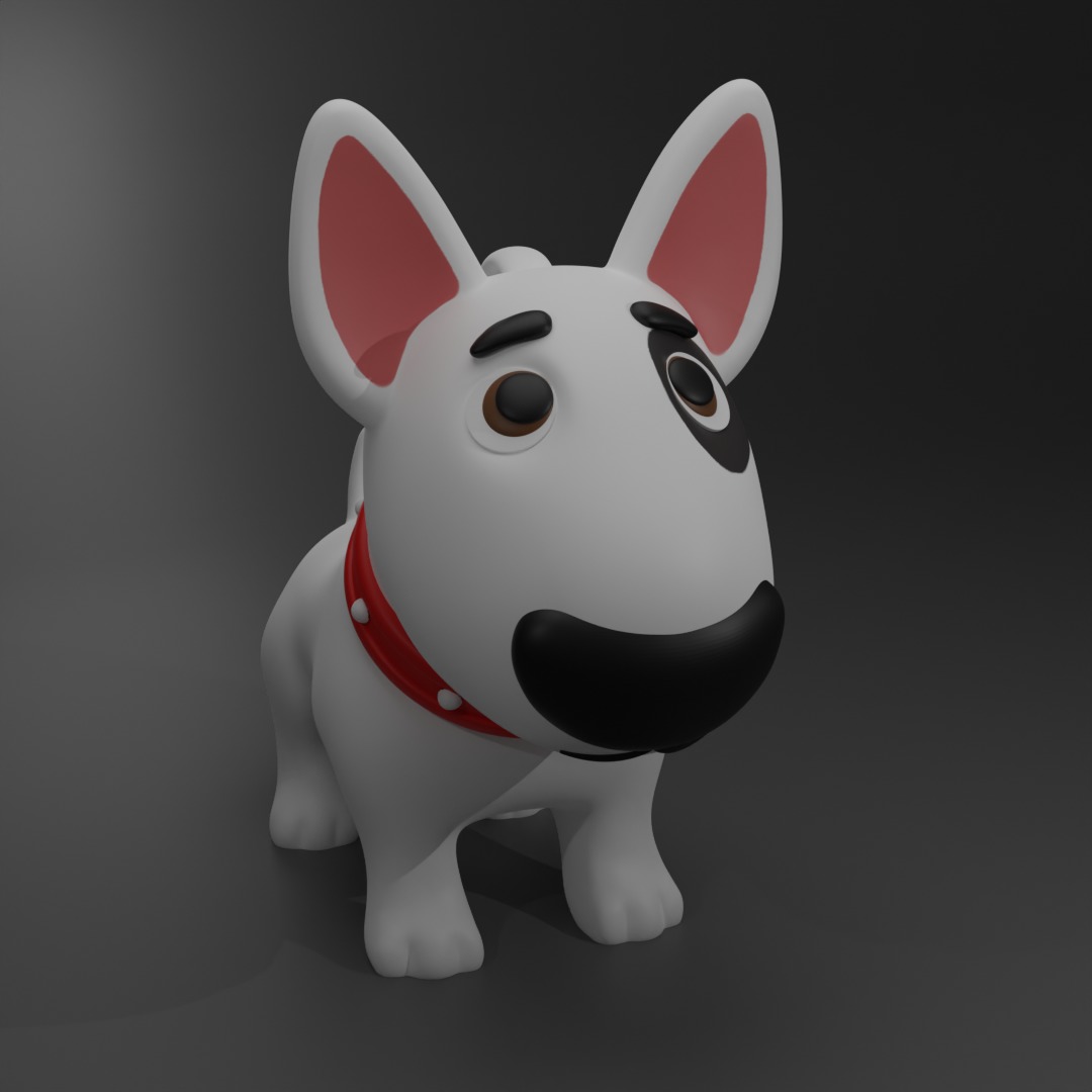 Bull Terrier Keychain 3D print model_1