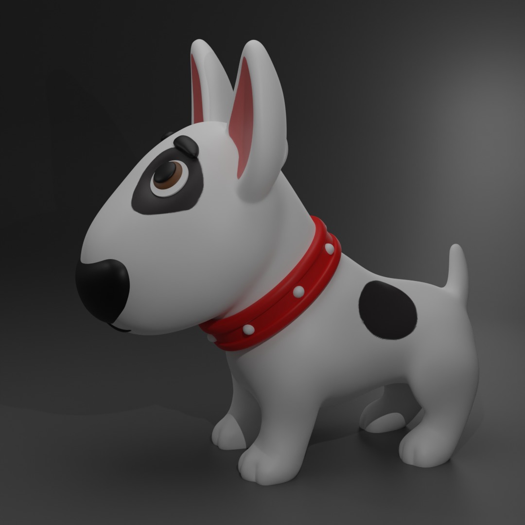 Bull Terrier Keychain 3D print model_3