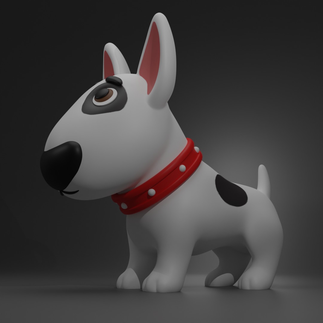 Bull Terrier Keychain 3D print model_4