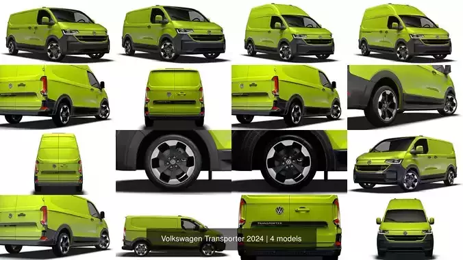 Volkswagen Transporter 2024 3D Model Collection