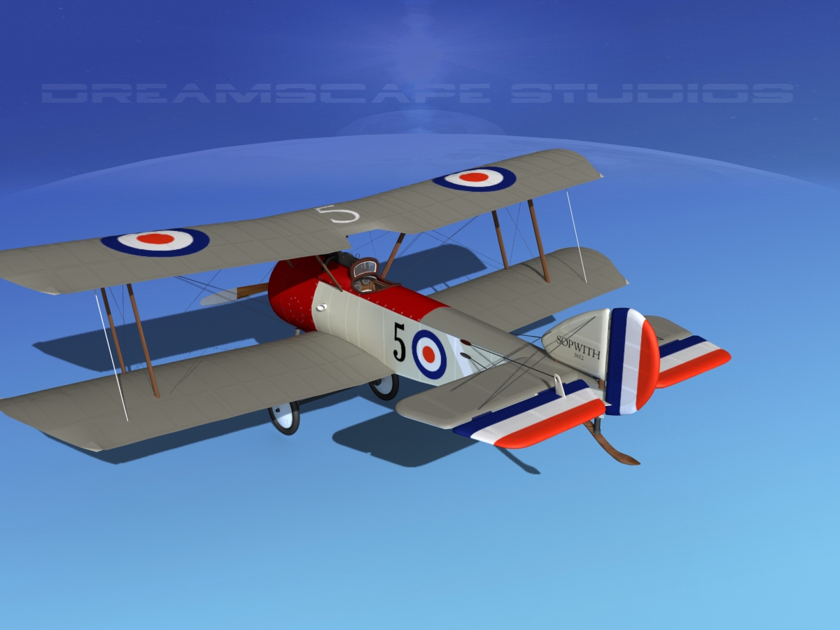 Sopwith Pup Fighter 3D model_10