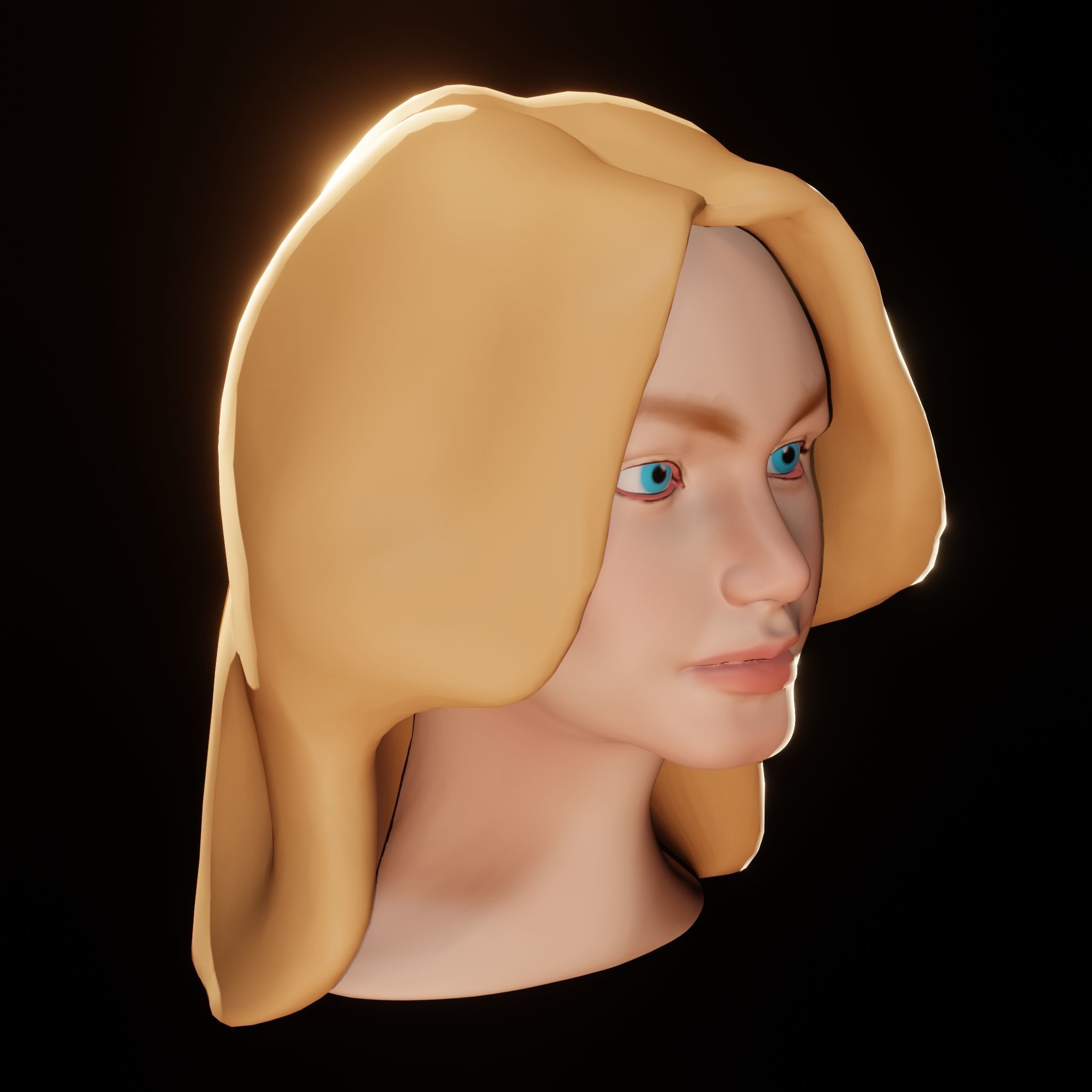 Female Head 3D Sculpt 3D model_3