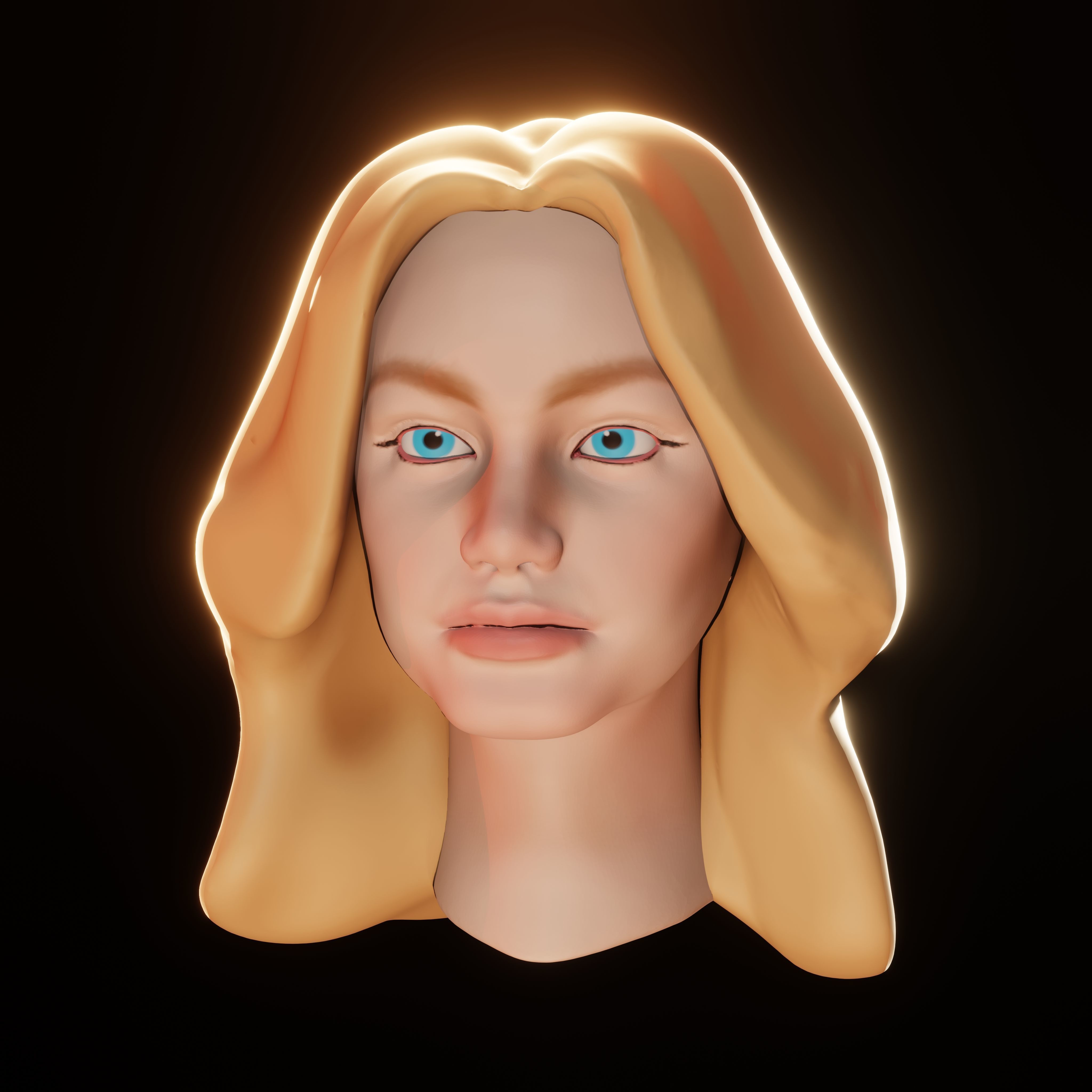 Female Head 3D Sculpt 3D model_2