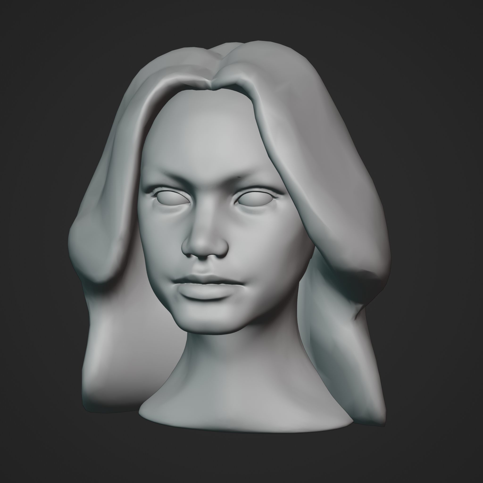 Female Head 3D Sculpt 3D model_8