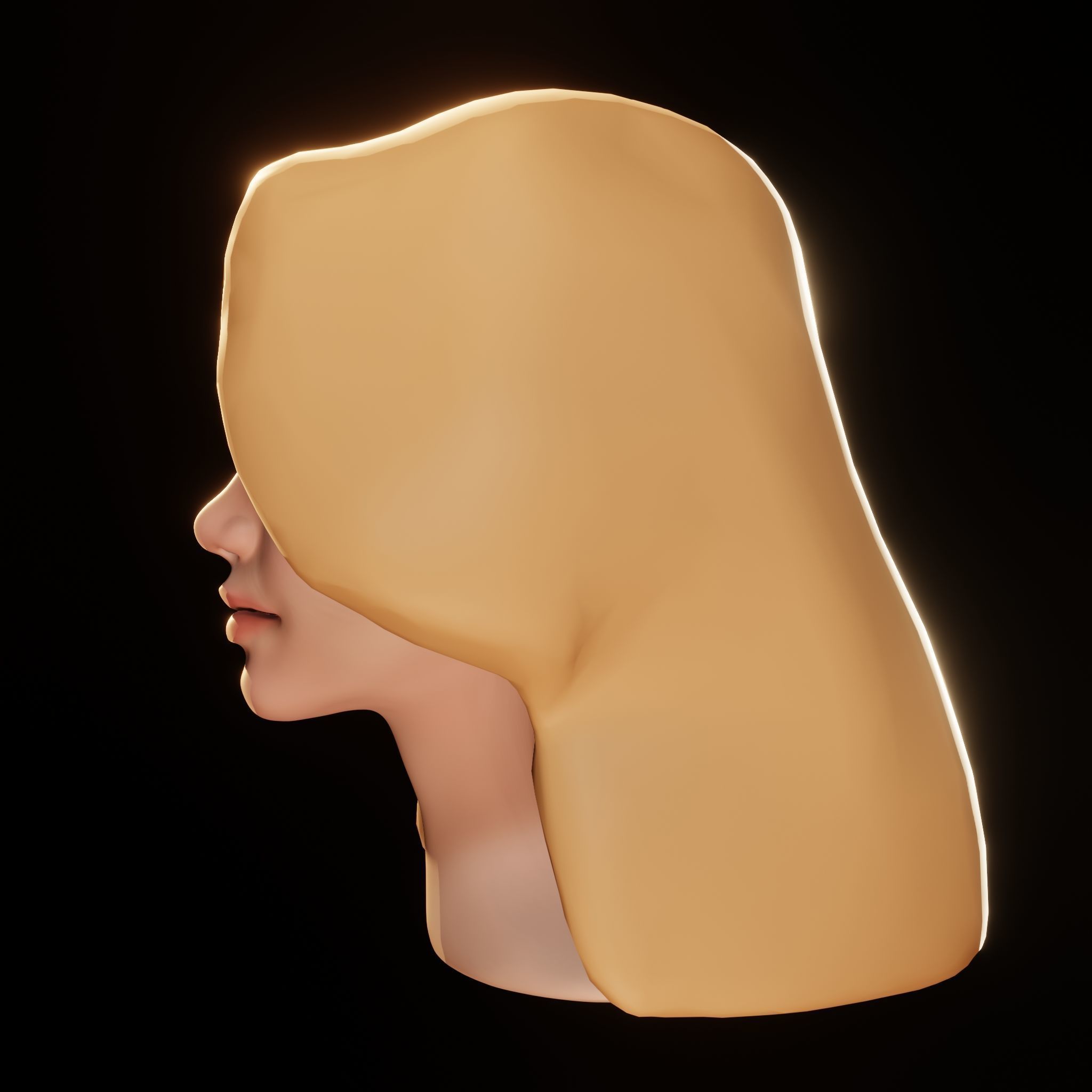 Female Head 3D Sculpt 3D model_4