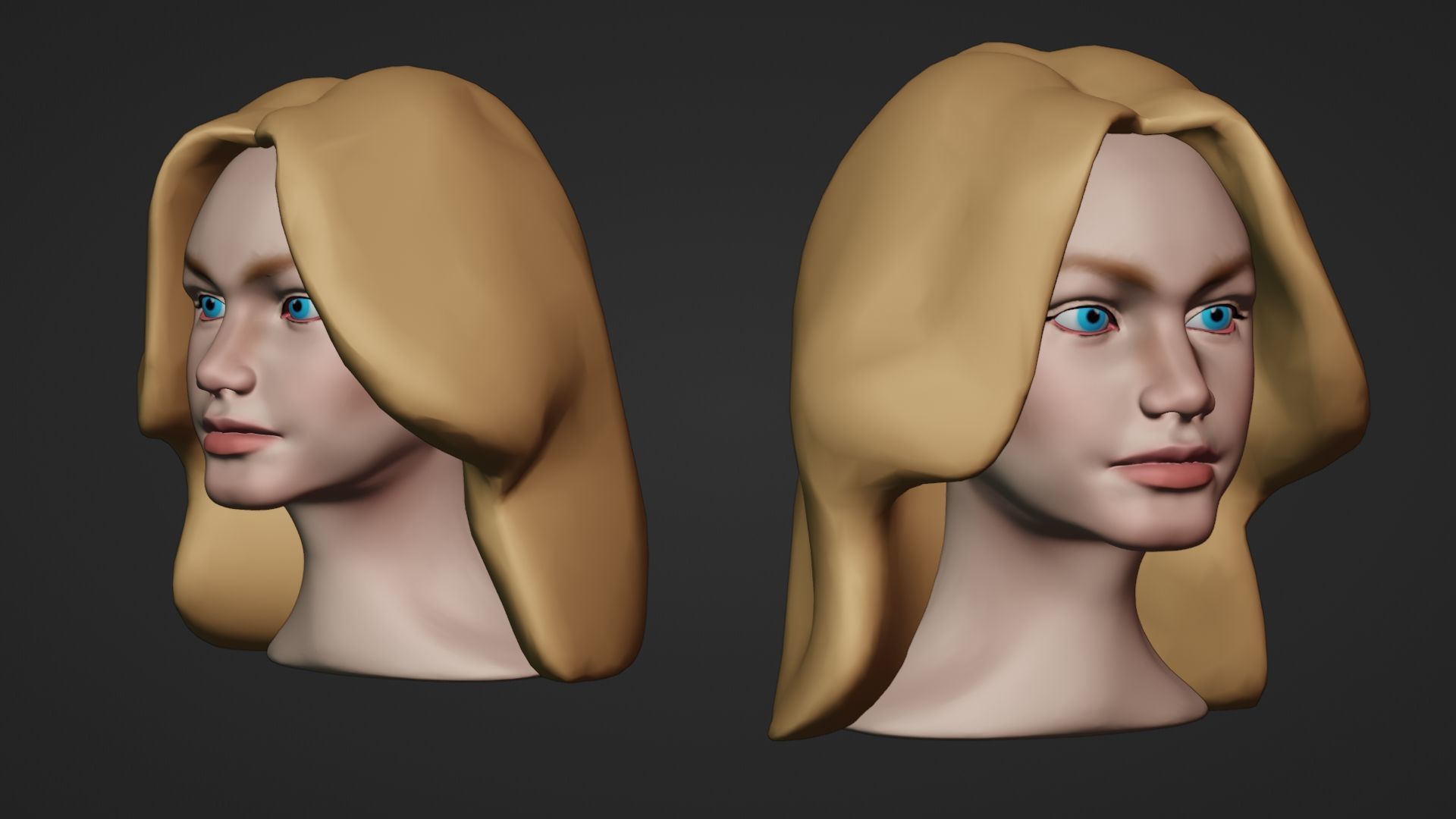 Female Head 3D Sculpt 3D model_6