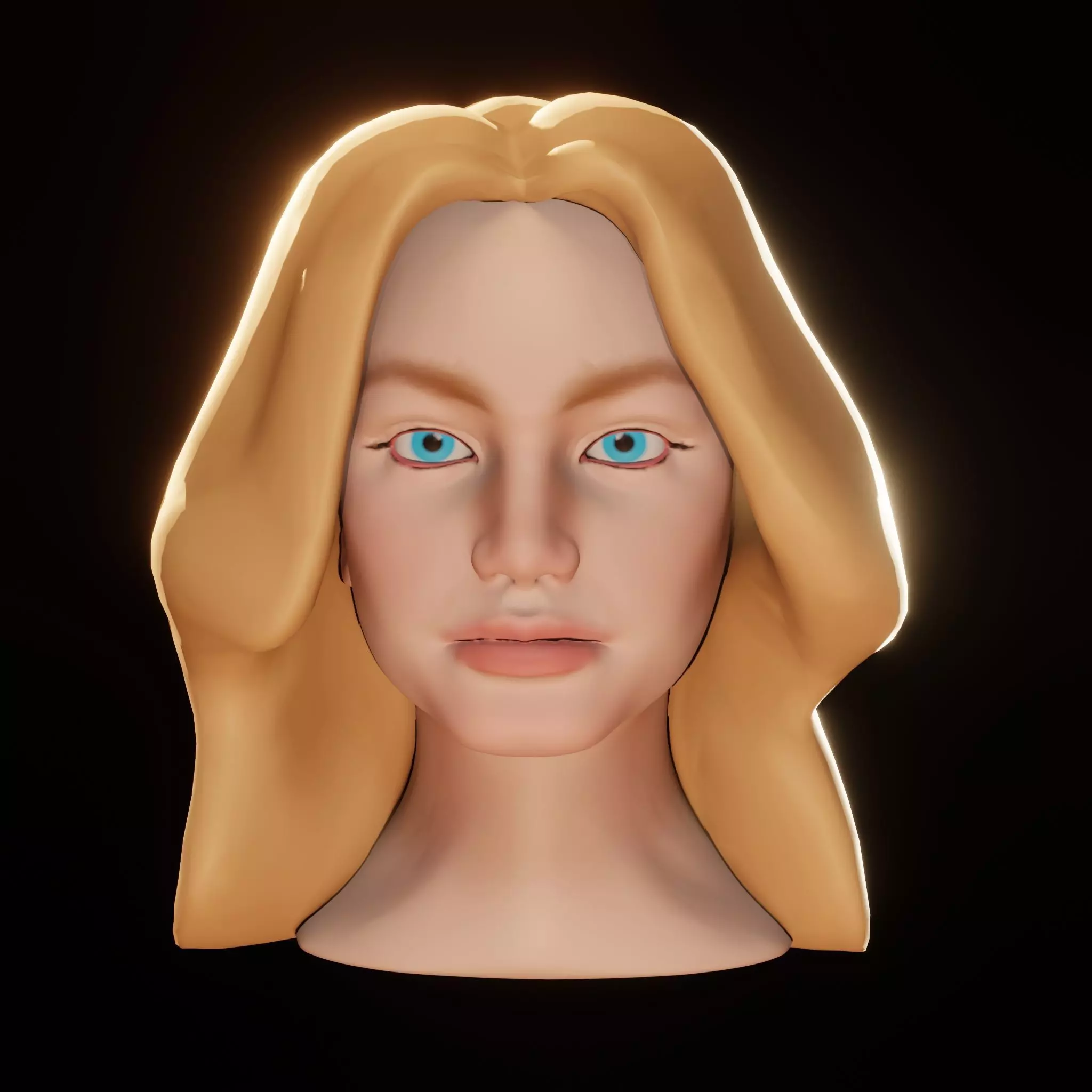 Female Head 3D Sculpt 3D model_0