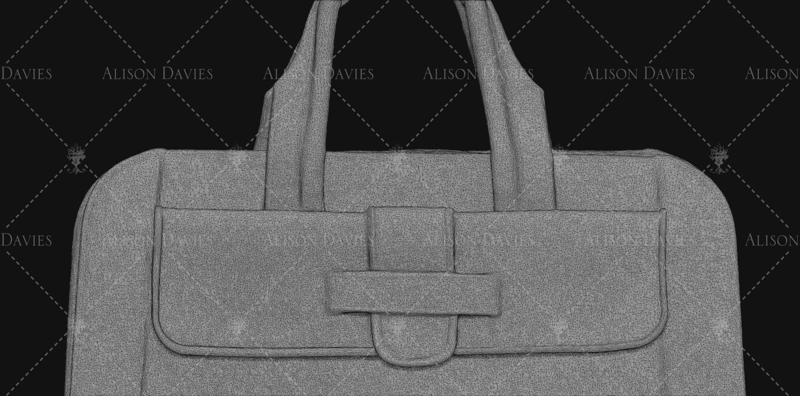 3d Printable Handbag case or briefcase original size 12th scale 3D print model_4