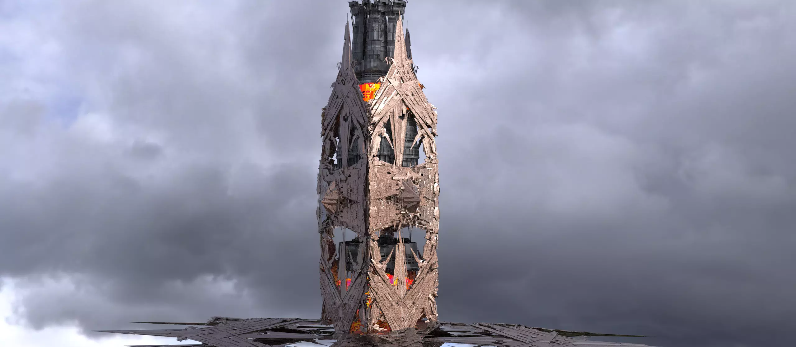 Grand Japanese Dragon zeppelin structure  3D model_0