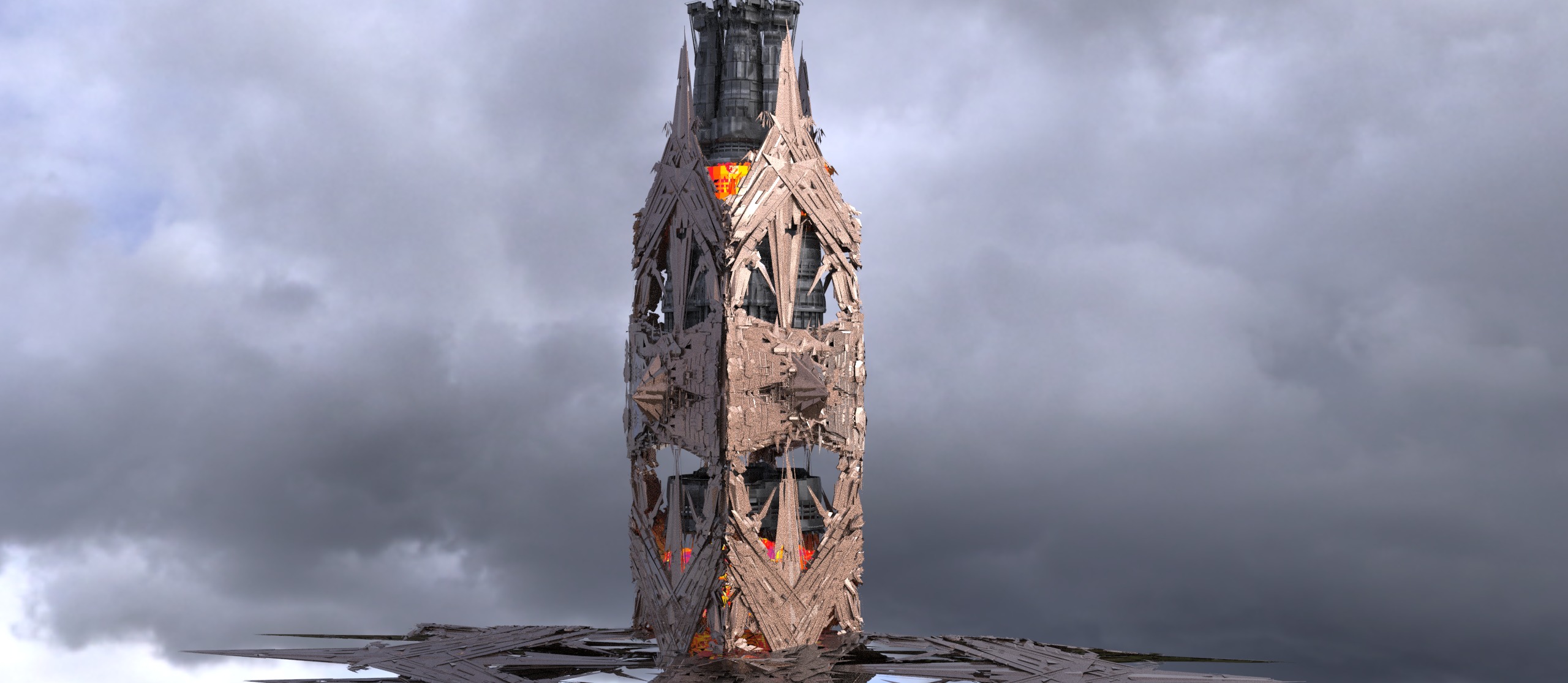 Grand Japanese Dragon zeppelin structure  3D model_1