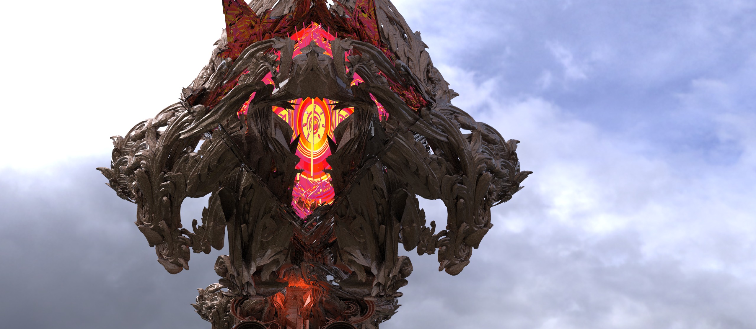 Solar powered jet air zeppelin eye 3D model_1