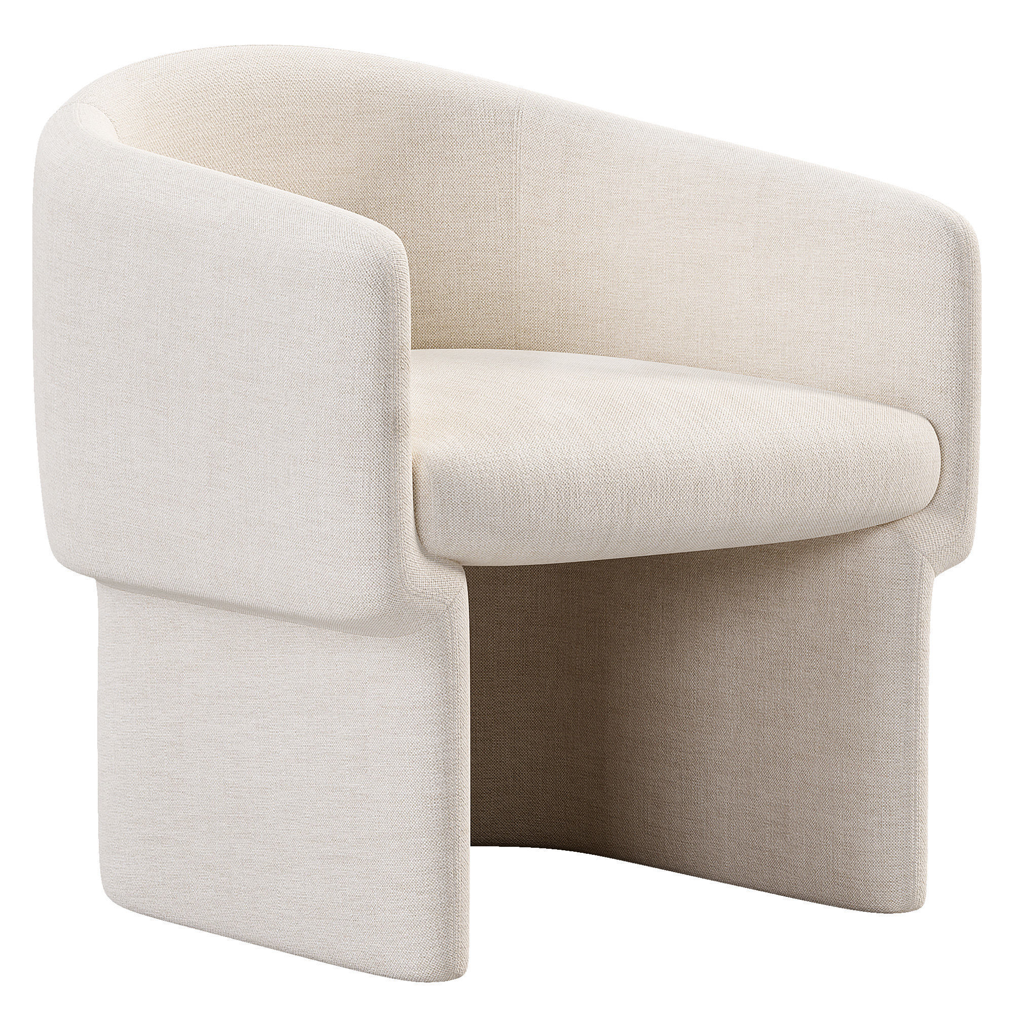 Barrel Chair Low-poly 3D model_3