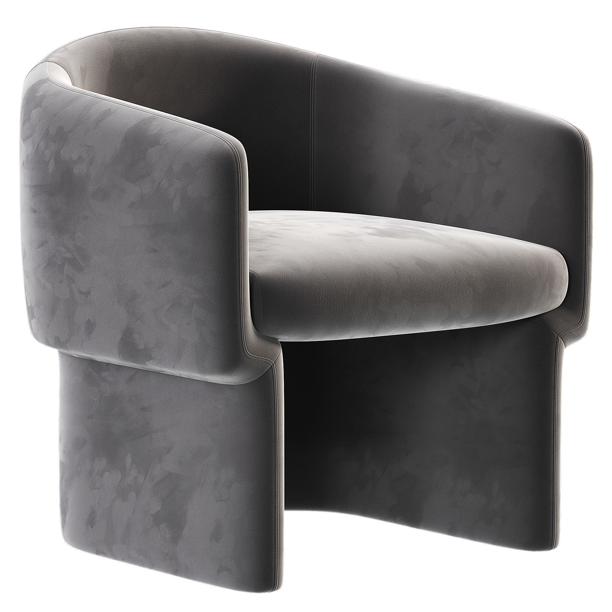 Barrel Chair Low-poly 3D model_4