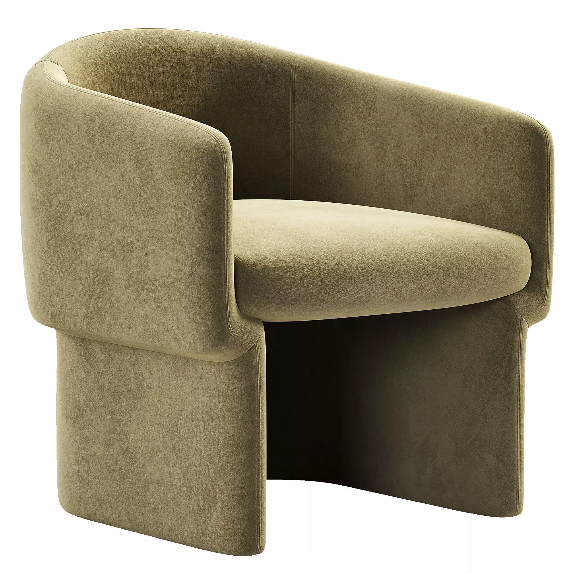 Barrel Chair Low-poly 3D model_0