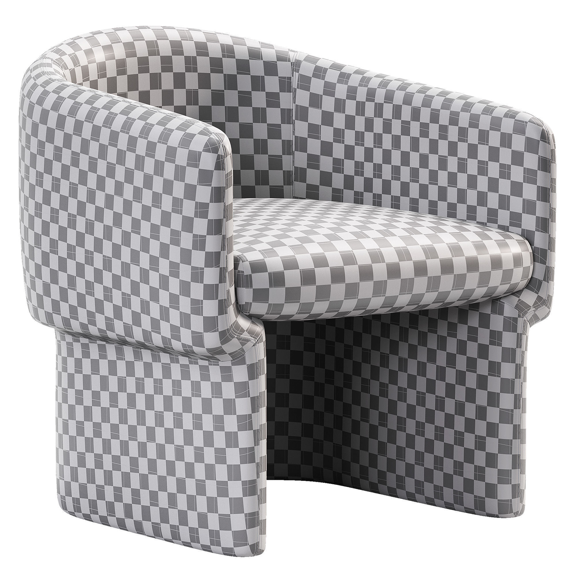 Barrel Chair Low-poly 3D model_6