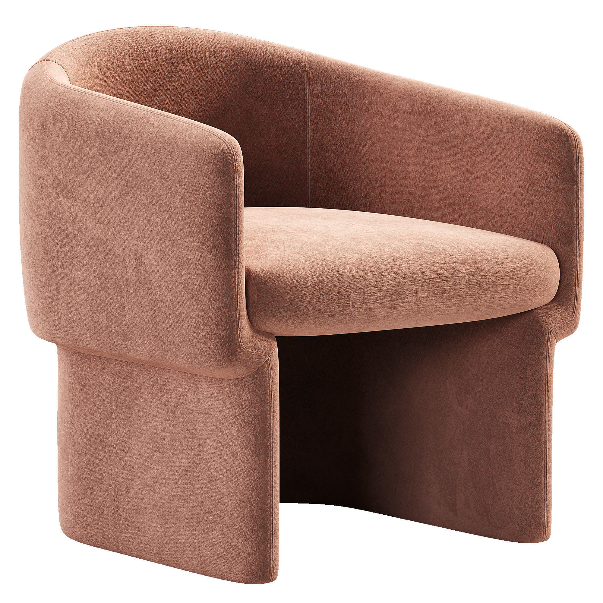 Barrel Chair Low-poly 3D model_1