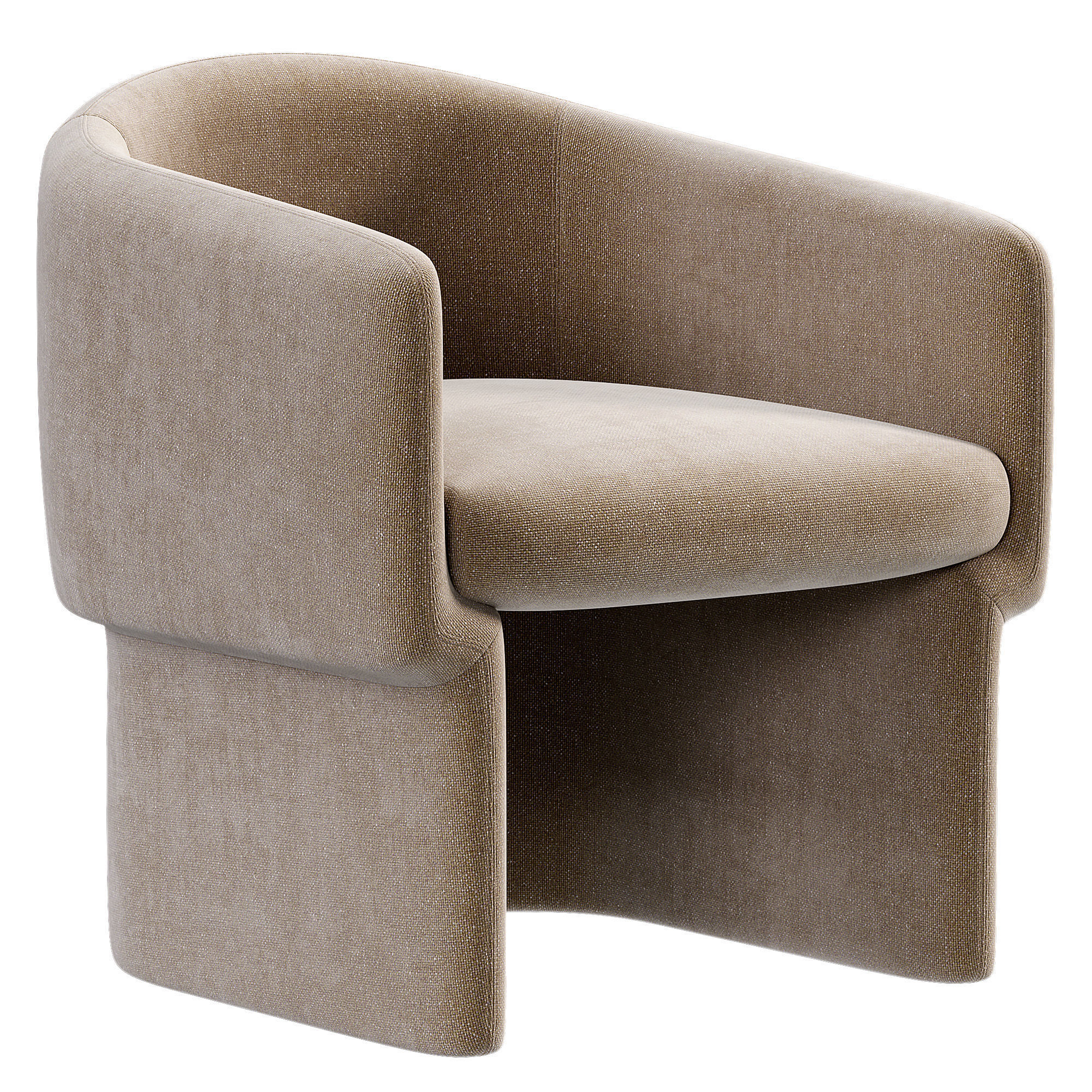 Barrel Chair Low-poly 3D model_5