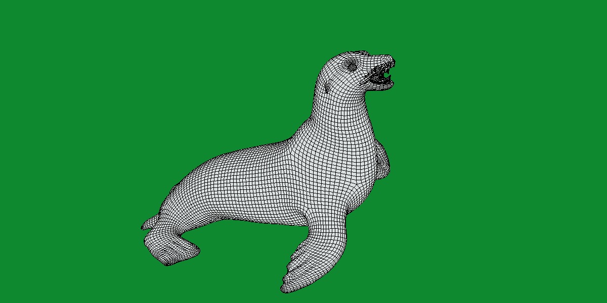 Sea Lion Low-poly 3D model_12