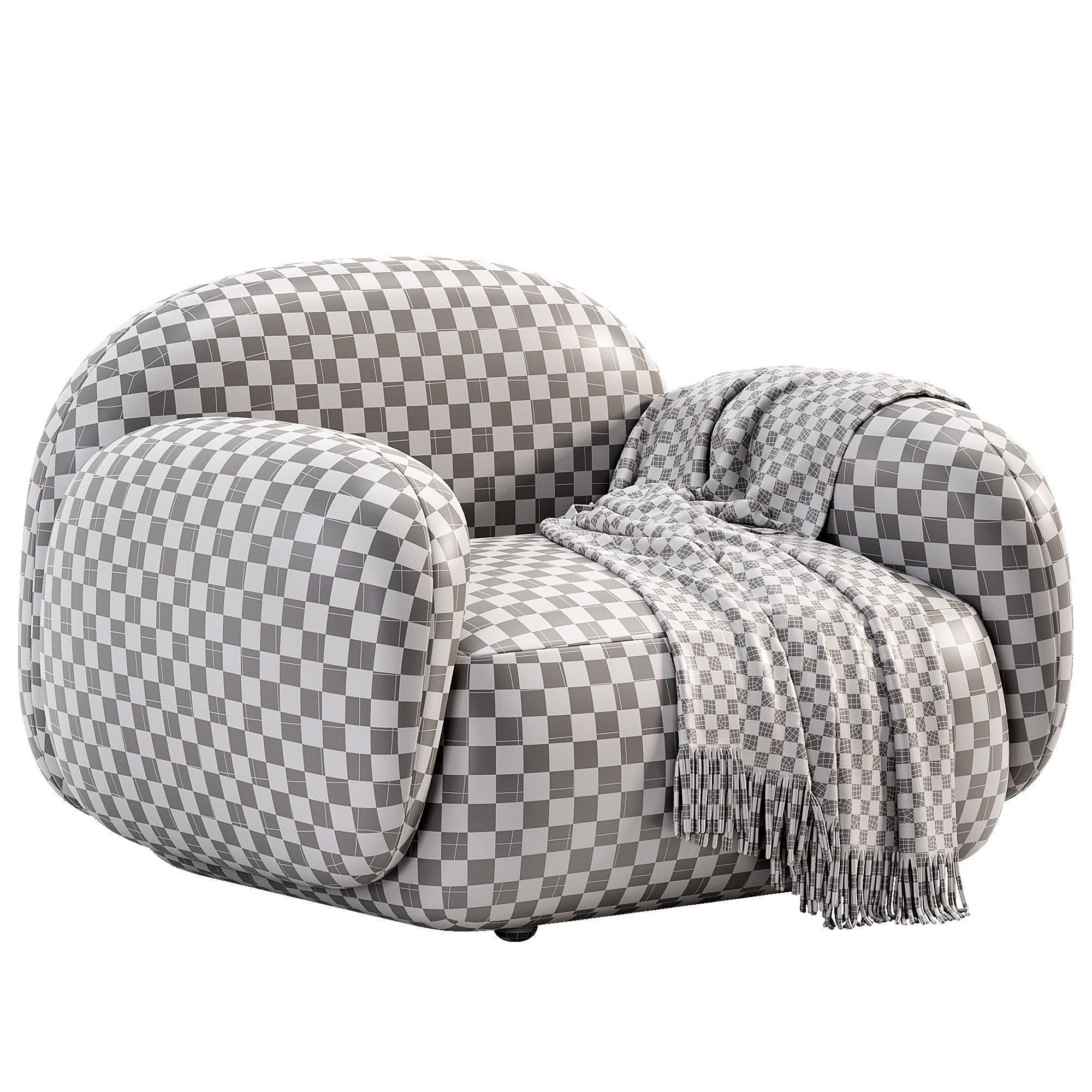 Sundae Armchair Low-poly 3D model_6