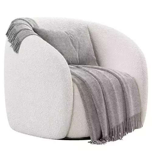 Alessa Swivel Armchair Luna Cloud White