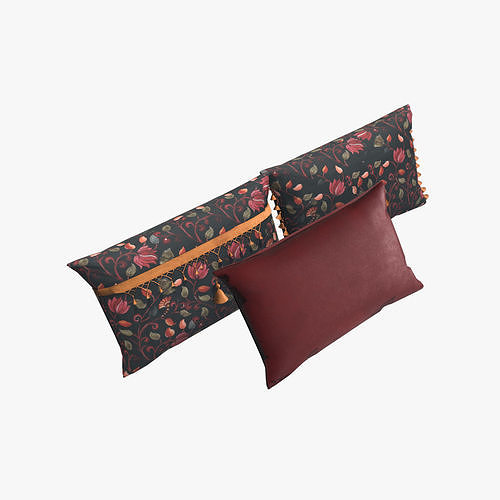 Medieval Bed Pillow V10 Low-poly 3D model