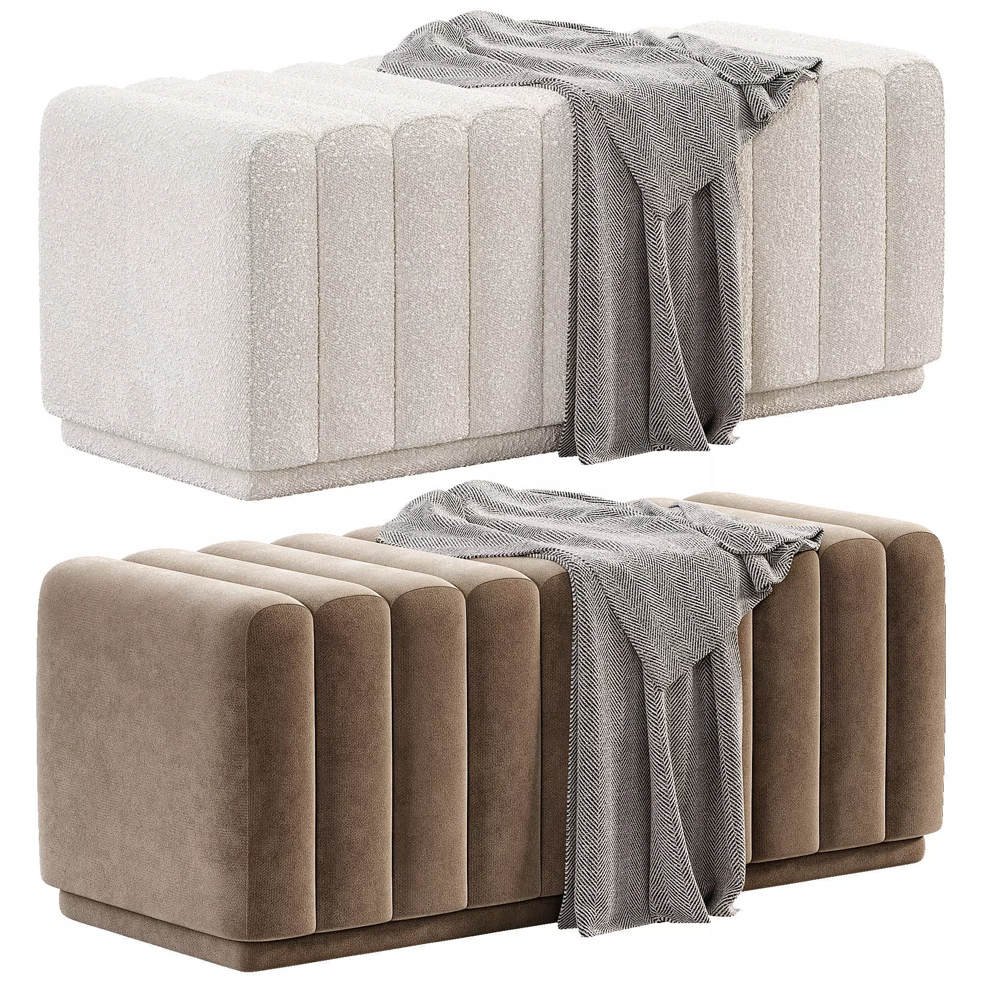 Bench Bente Low-poly 3D model_0