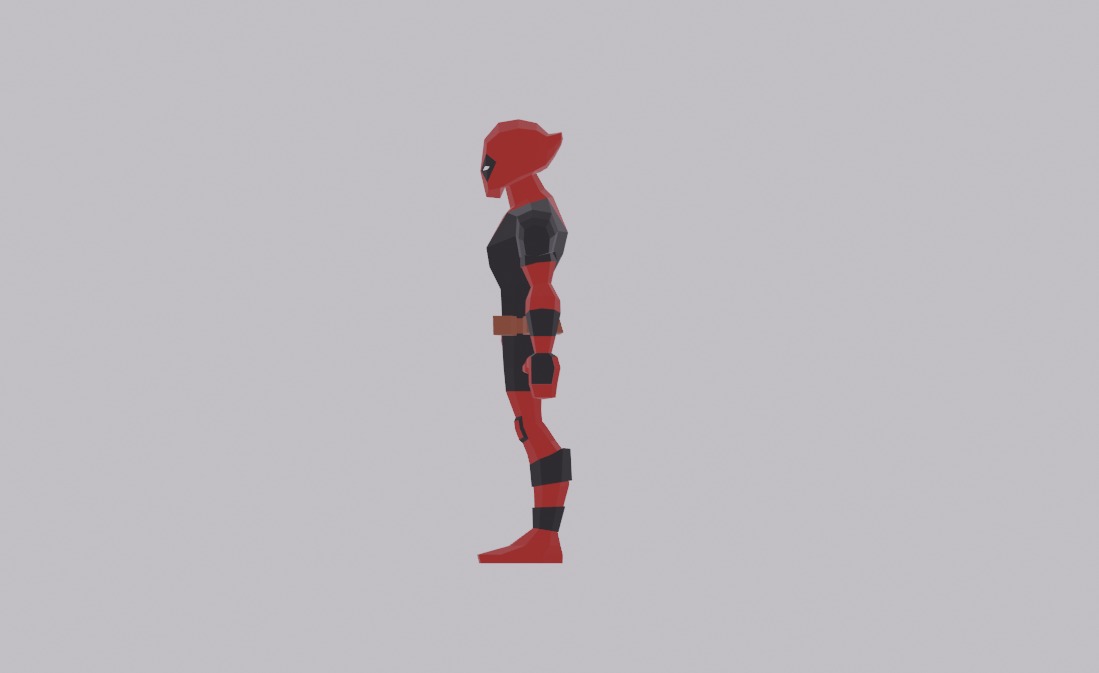 Deadpool Lowpoly Low-poly 3D model_1