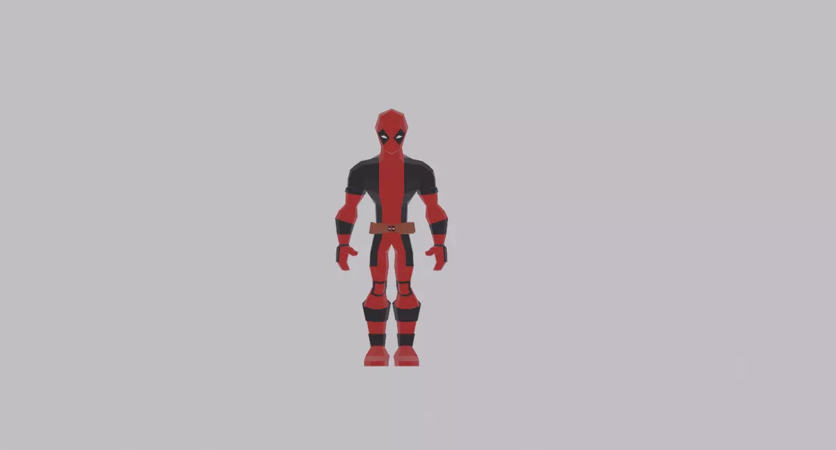 Deadpool Lowpoly Low-poly 3D model_0