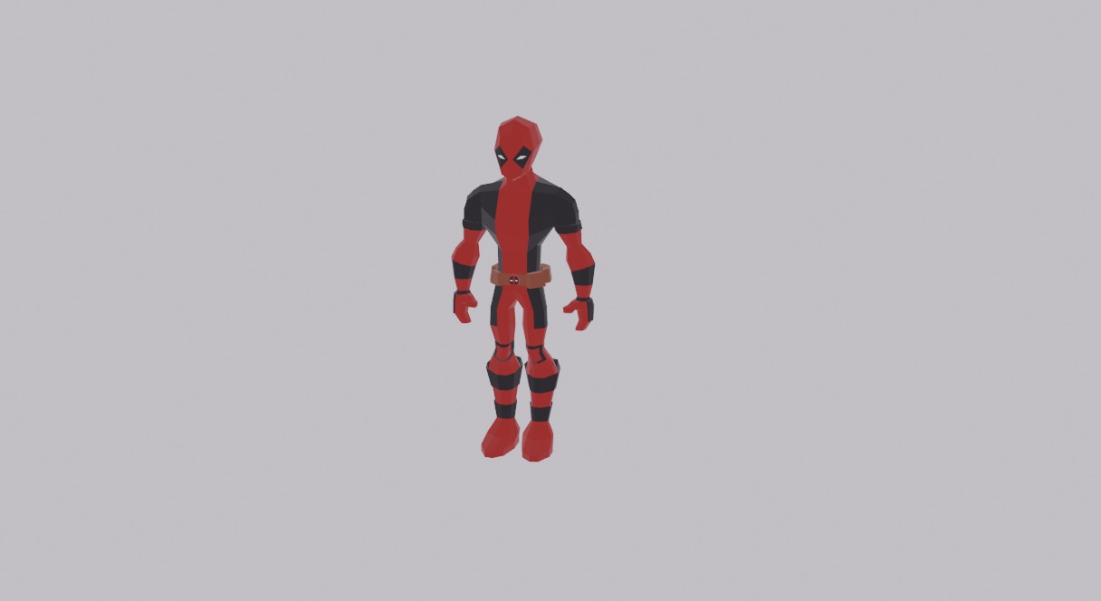 Deadpool Lowpoly Low-poly 3D model_2