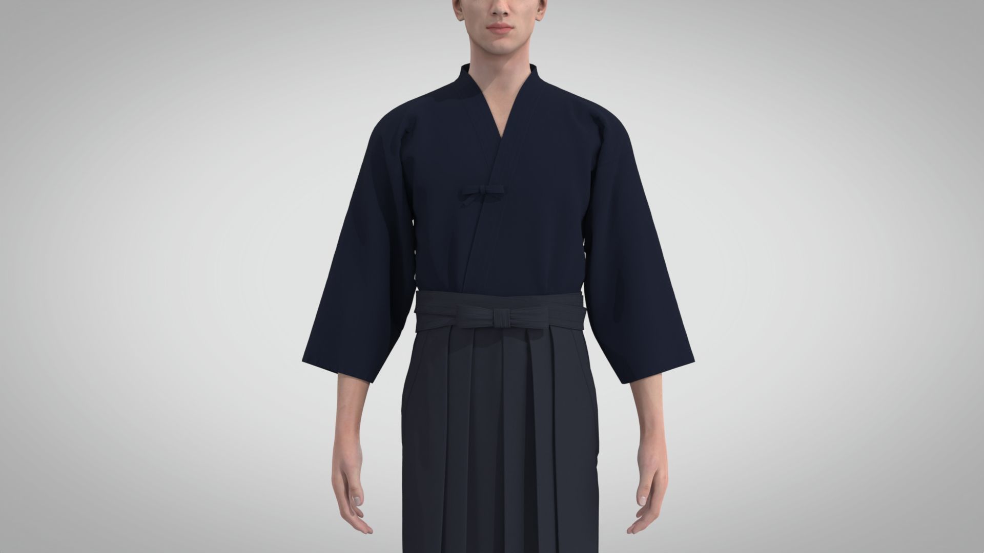 Style3D Hakama 3D model_4