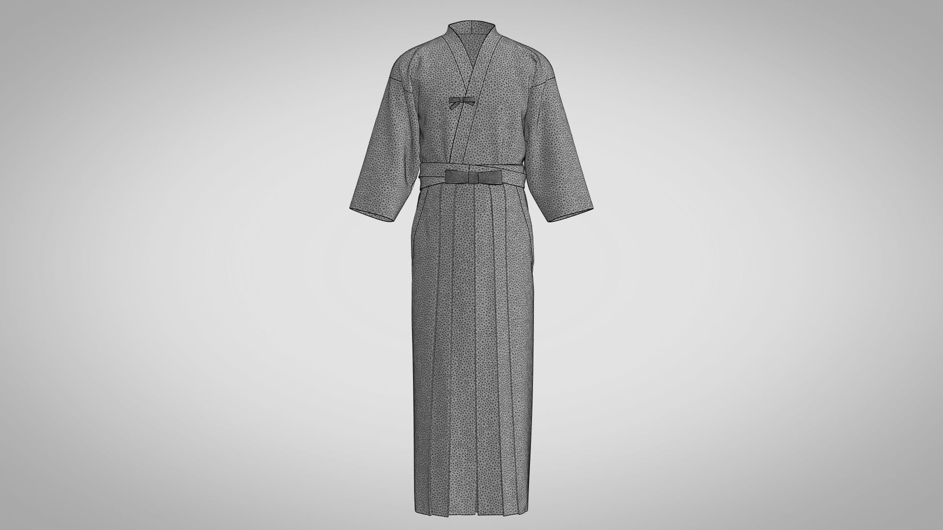 Style3D Hakama 3D model_10