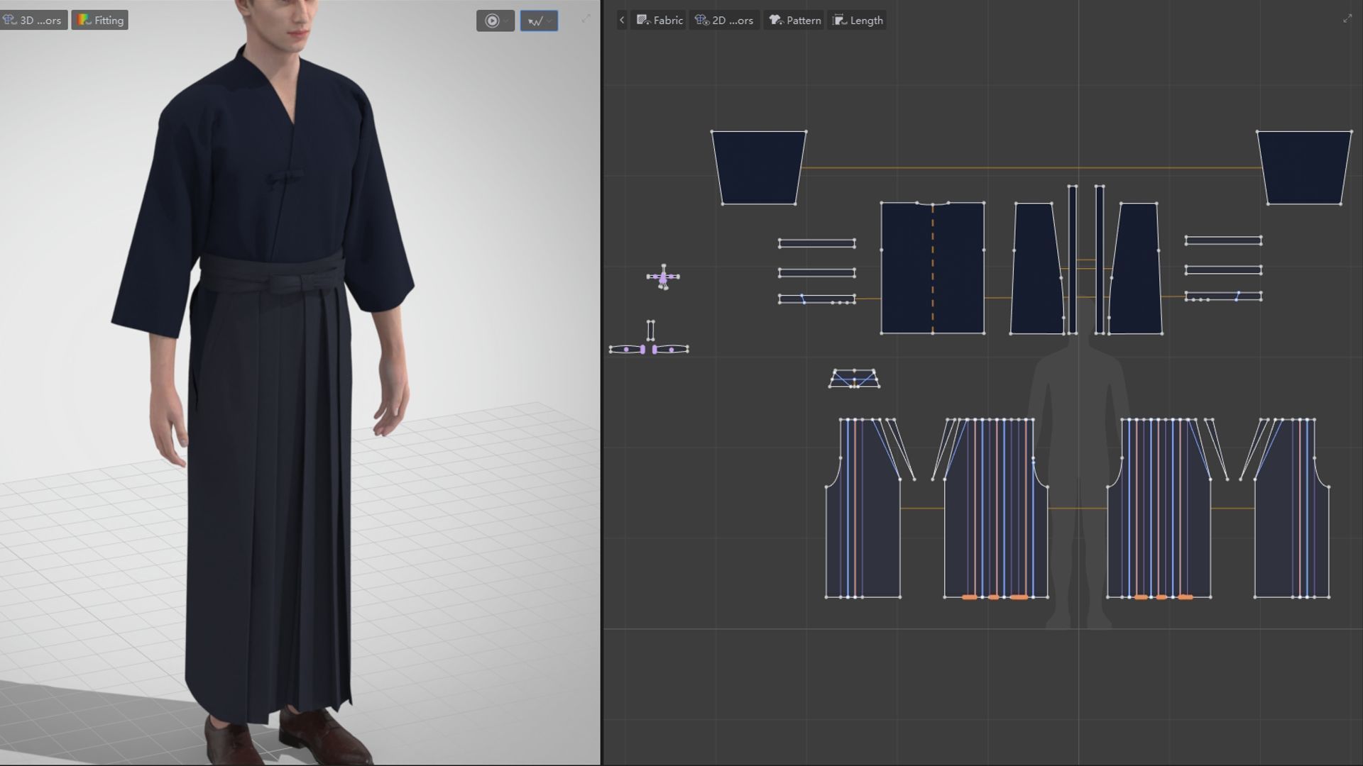 Style3D Hakama 3D model_12