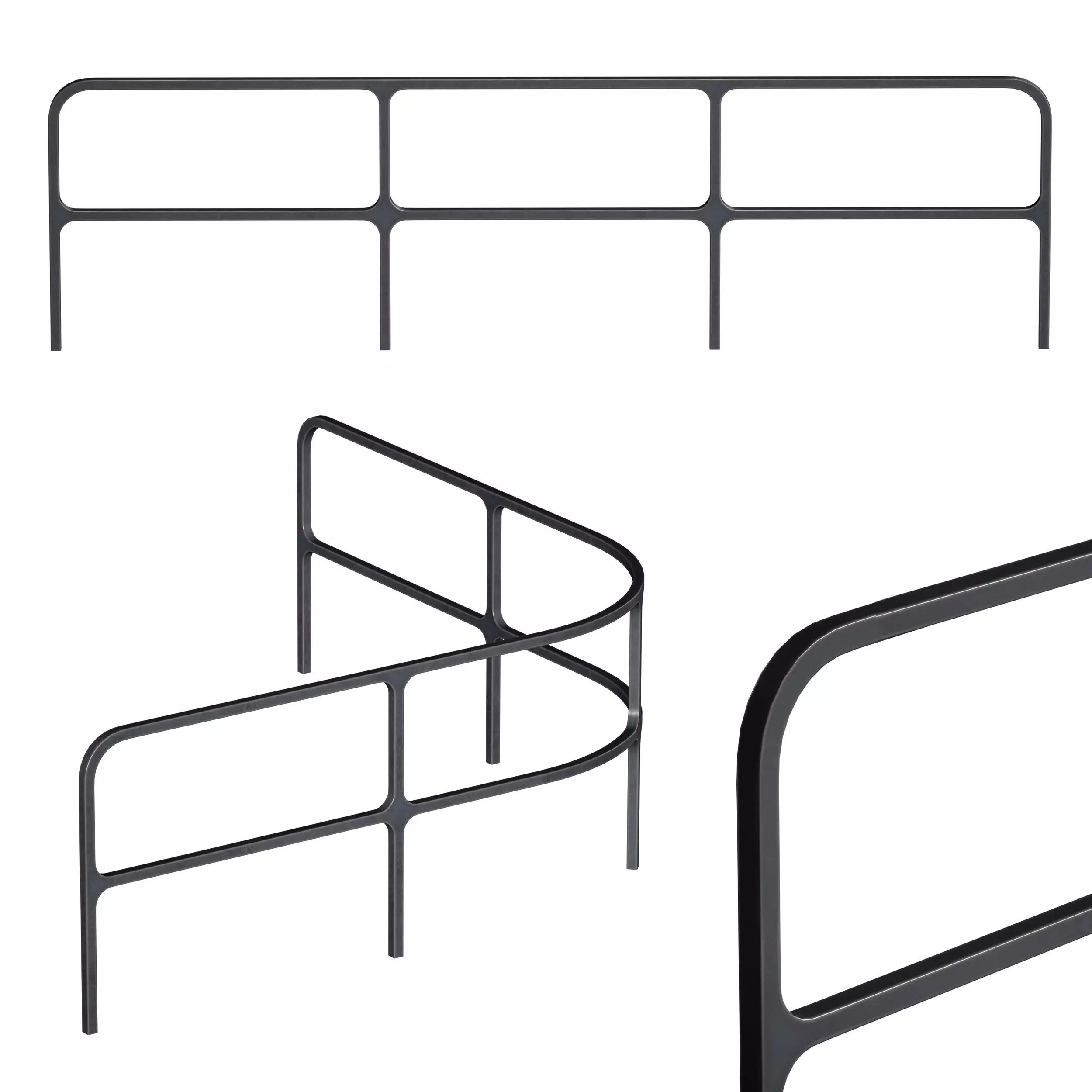 Metal fencing for embankment fence 3D model_0